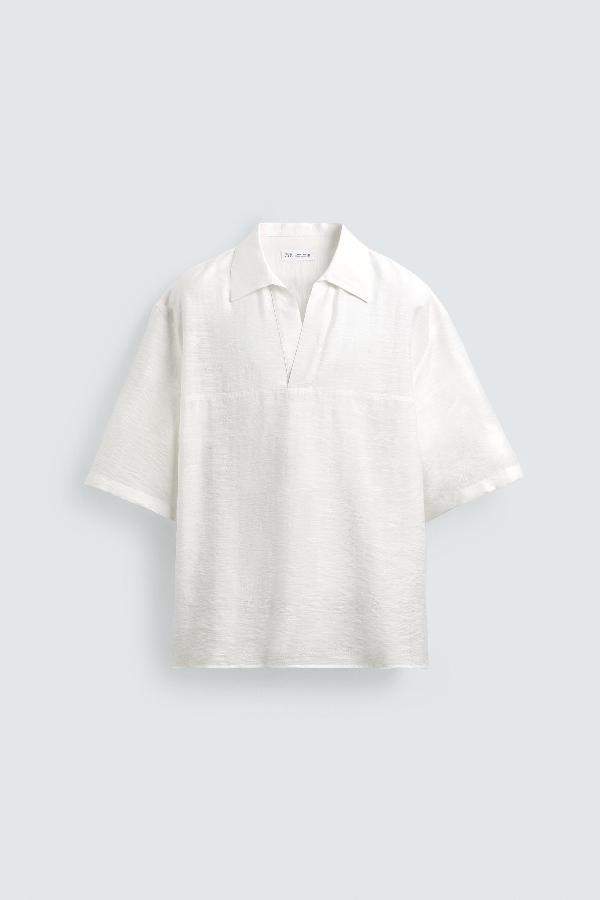 FLOWY JACQUARD POLO SHIRT by ZARA