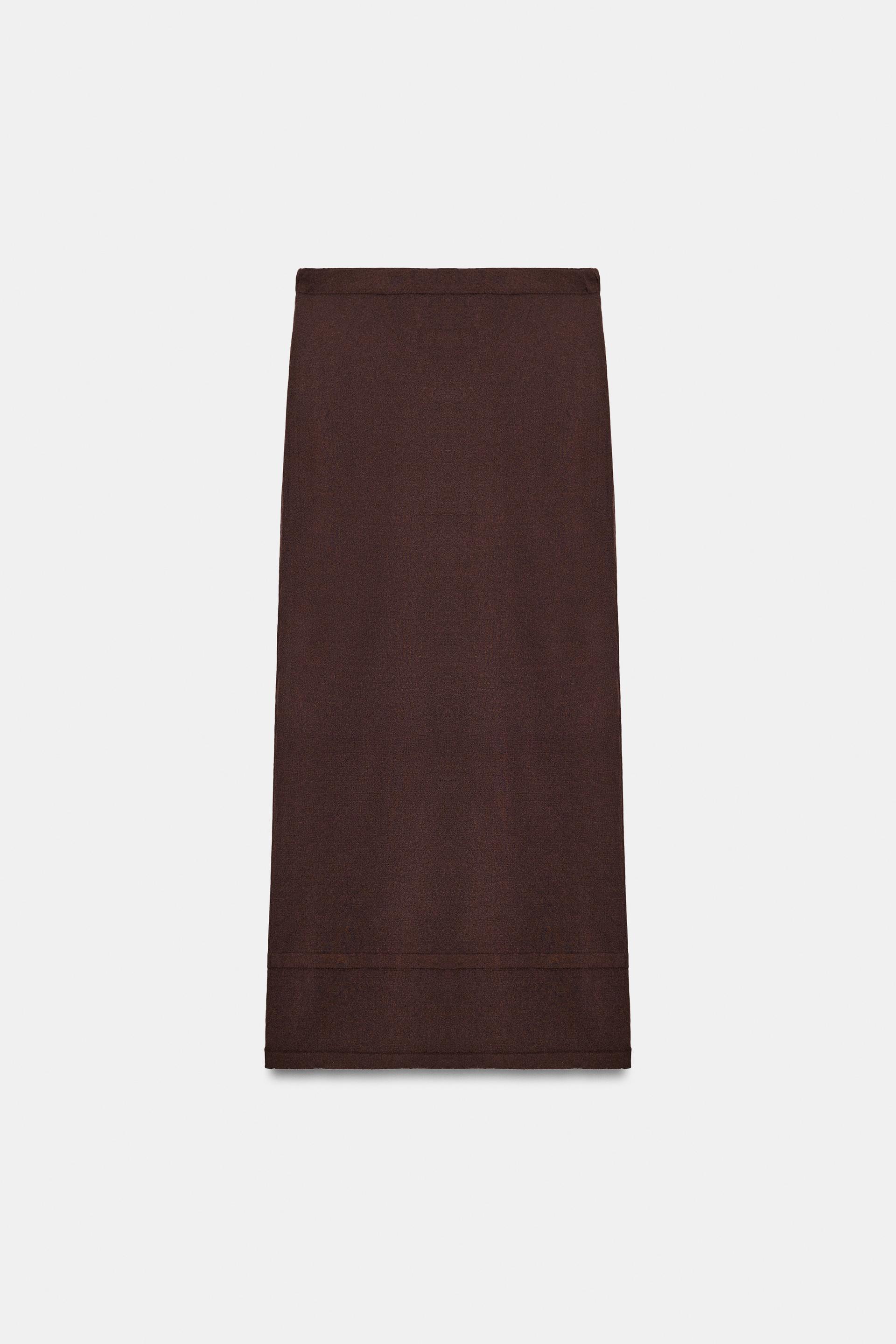 FLOWY KNIT STRAIGHT SKIRT by ZARA