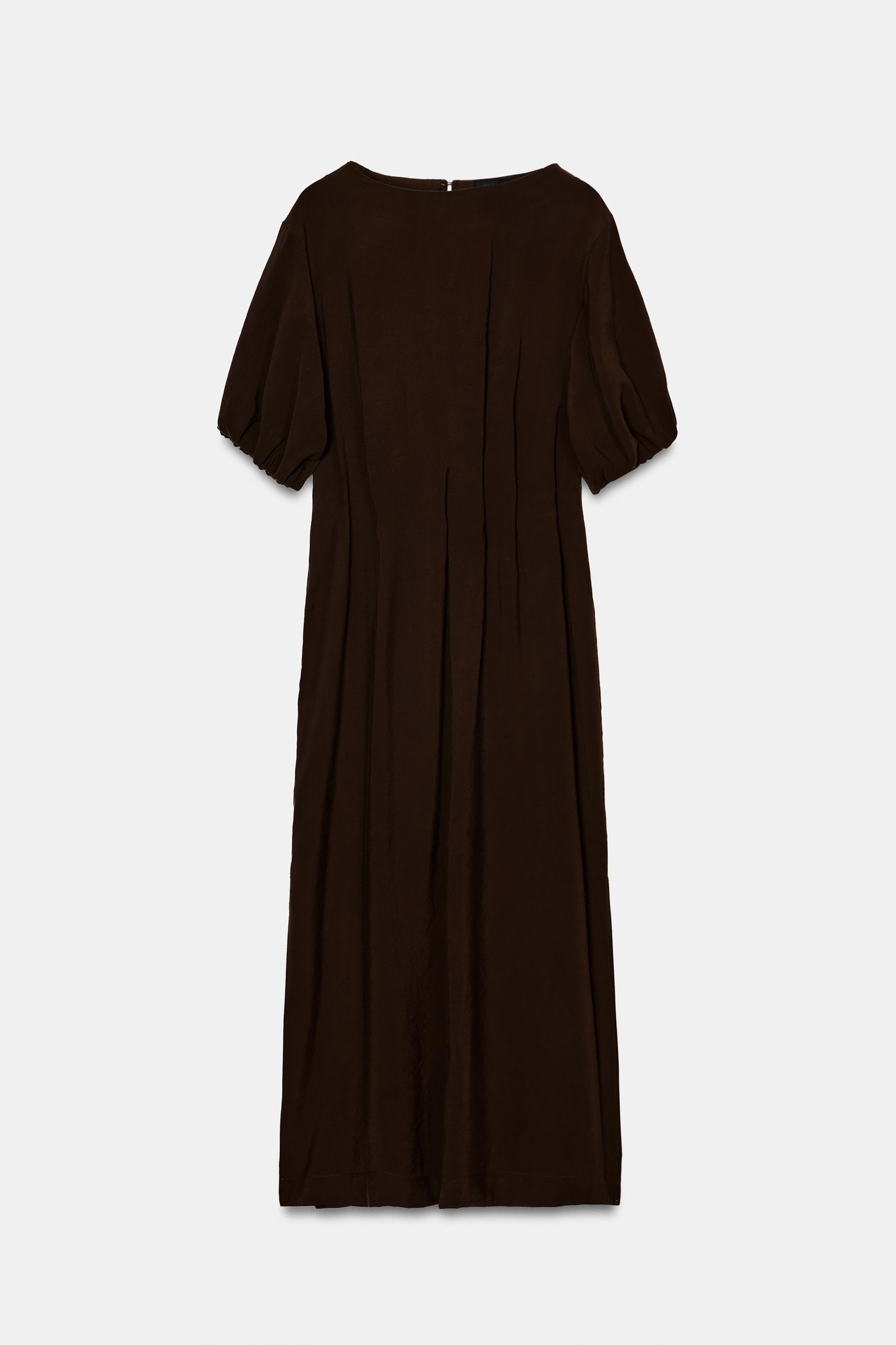 FLOWY PLEATED MIDI DRESS by ZARA