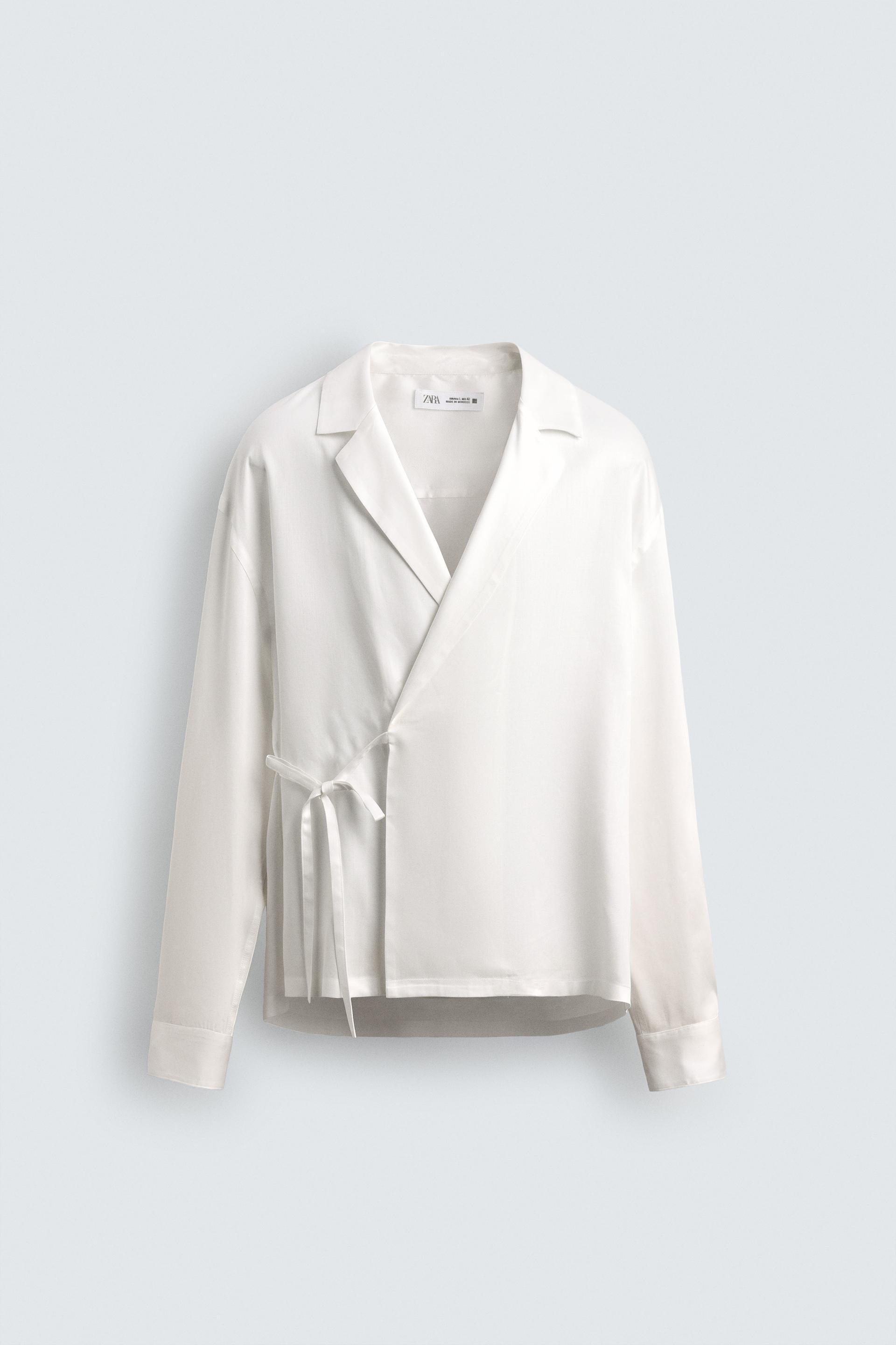 FLOWY TIE SHIRT by ZARA