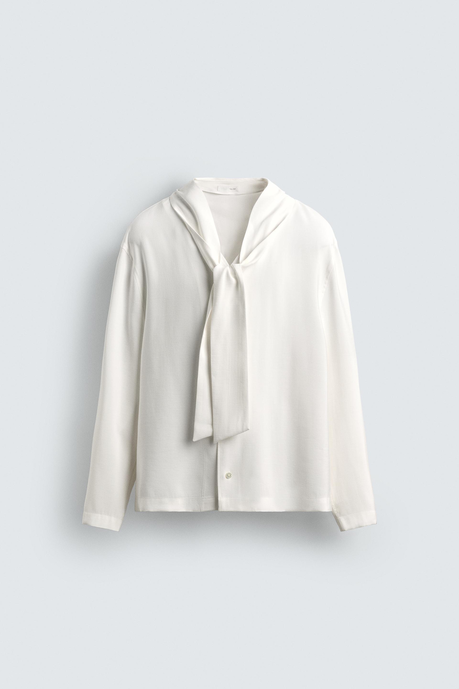 FLOWY TIE SHIRT by ZARA