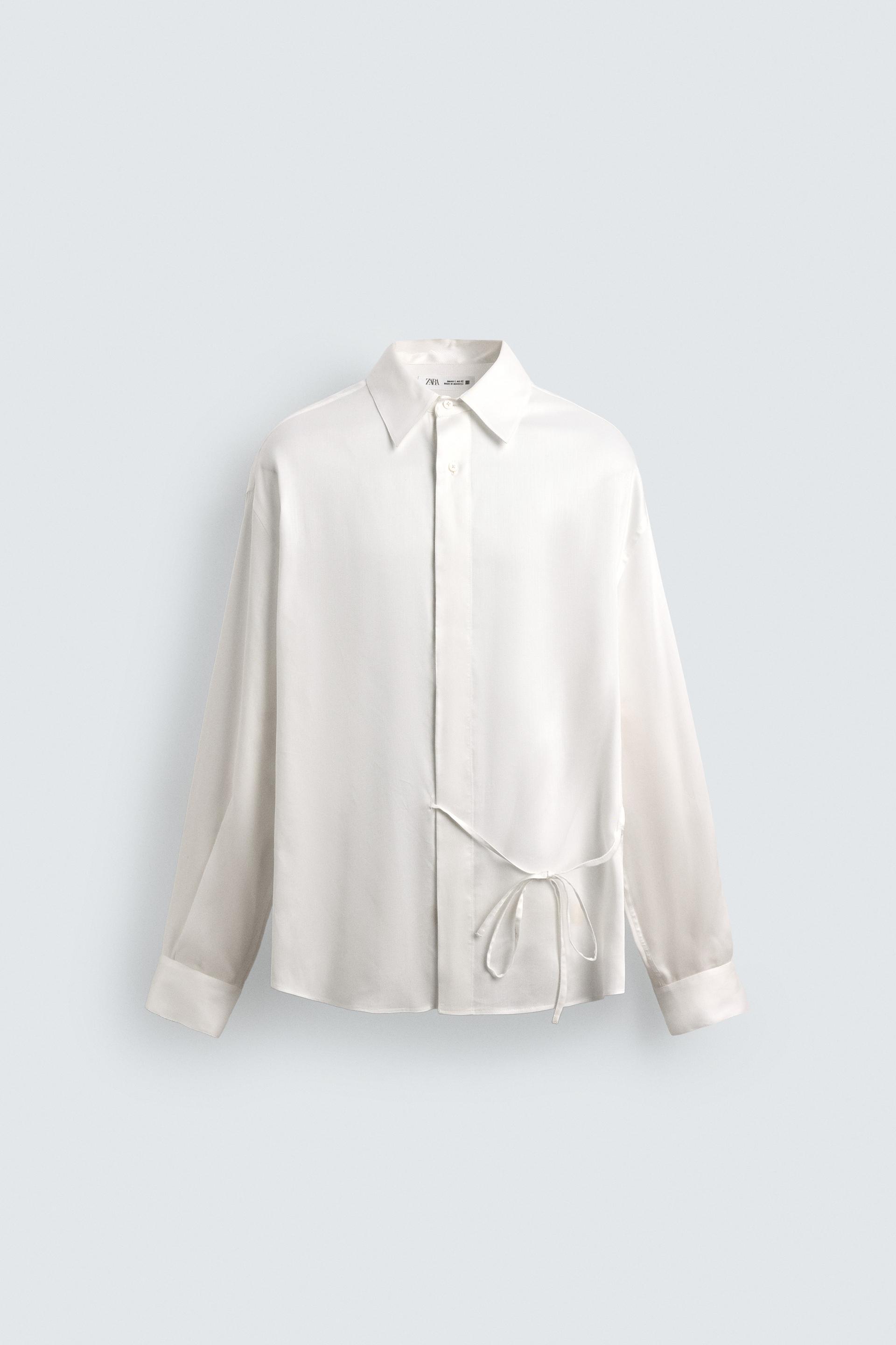 FLOWY TIE SHIRT by ZARA