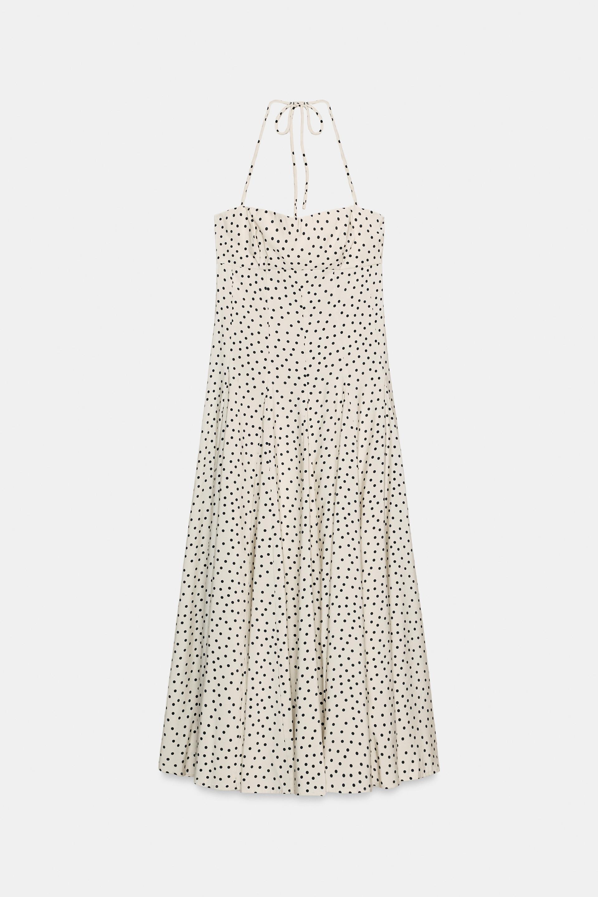 FLUID HALTER VOLUME MIDI DRESS by ZARA