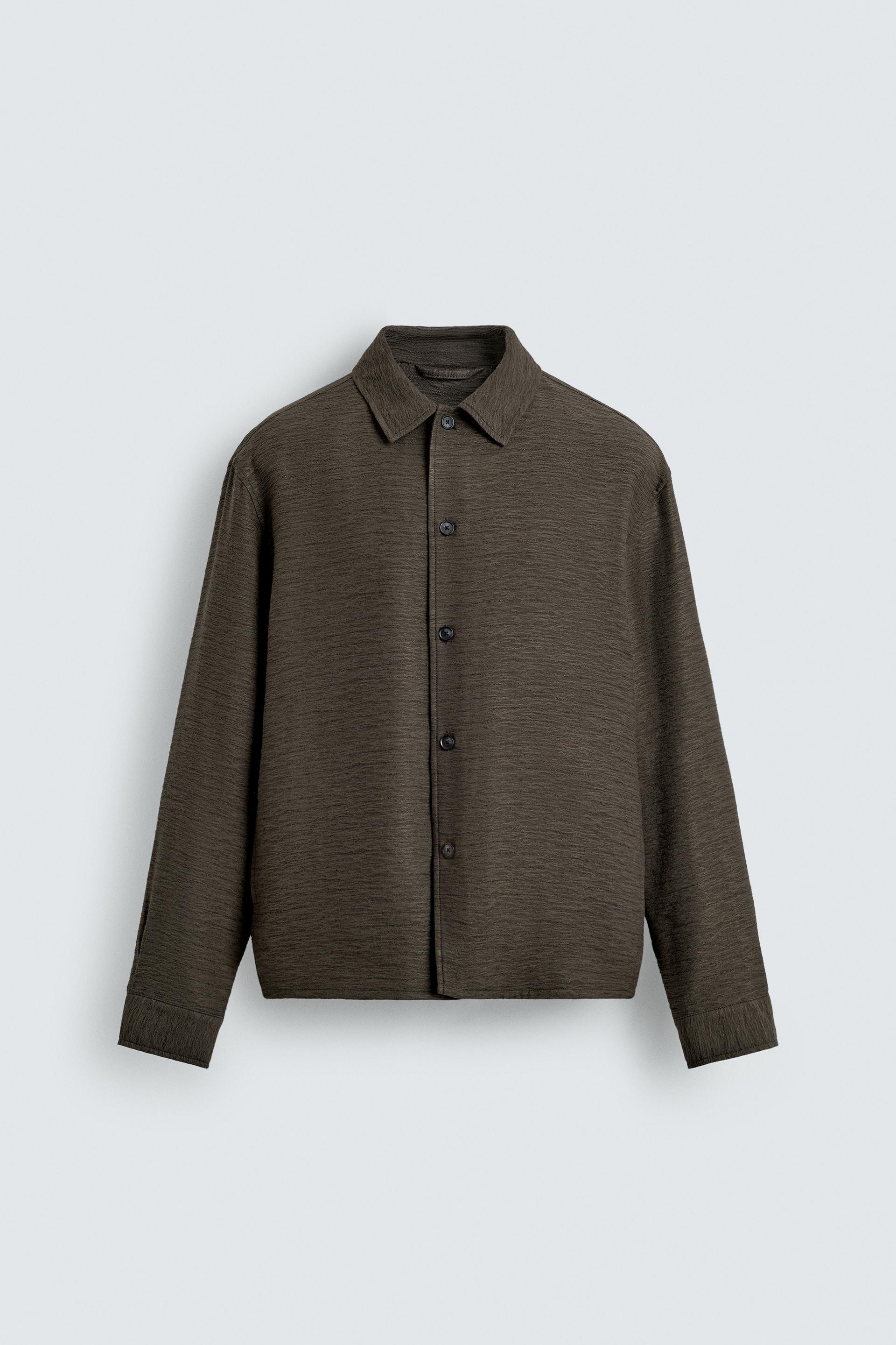 FLUID TEXTURED OVERSHIRT by ZARA