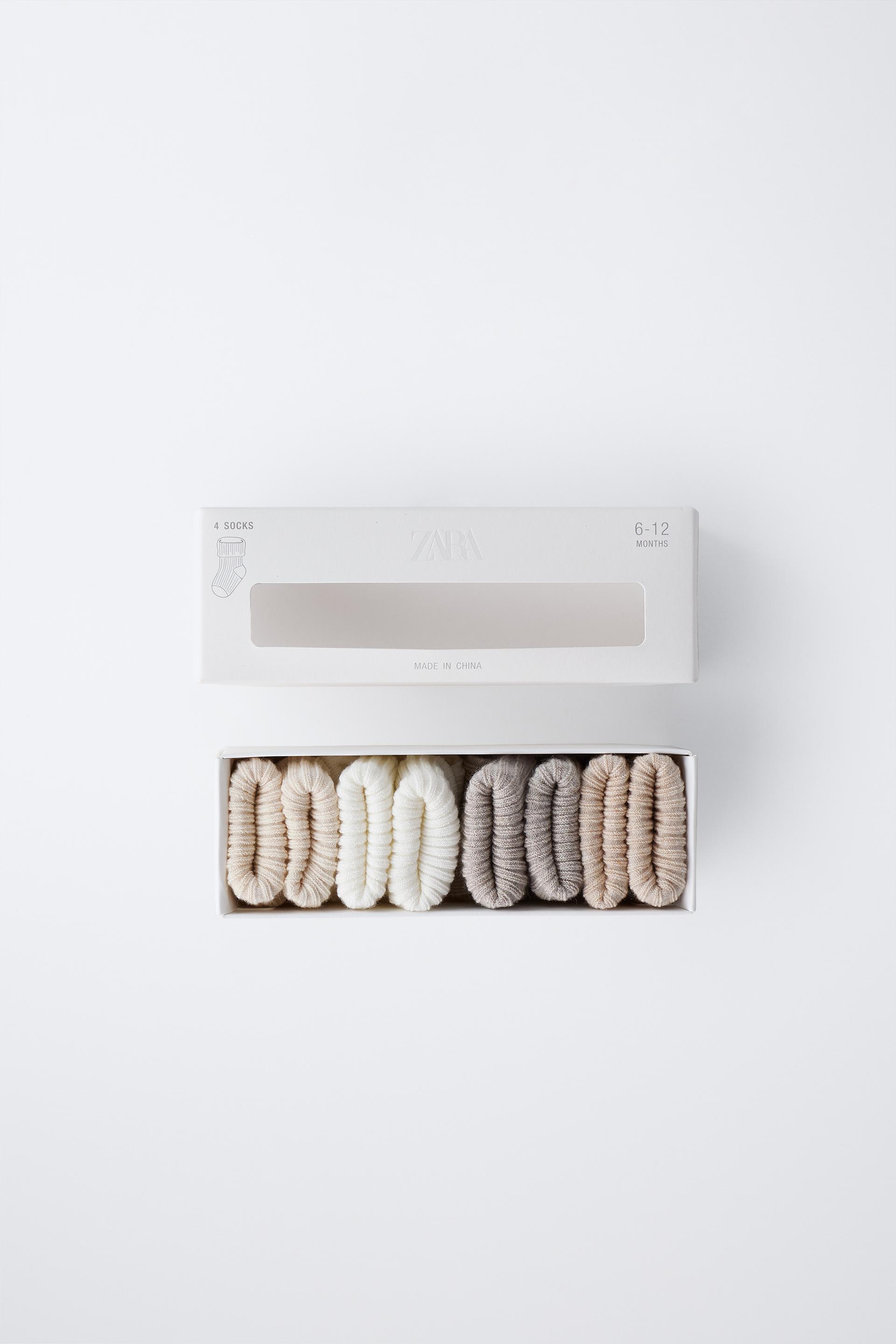 FOUR-PACK OF SOCKS WITH COLOR BOX by ZARA