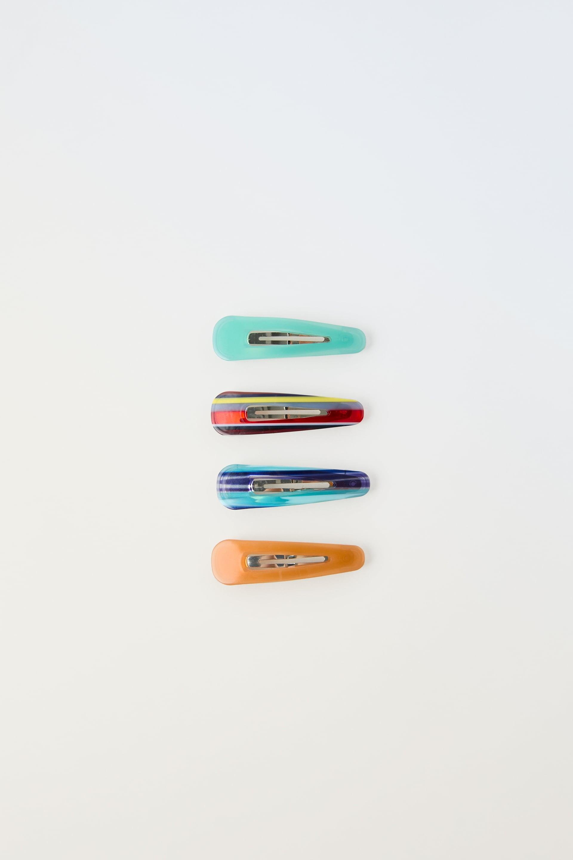 FOUR-PACK OF STRIPED CLIPS by ZARA