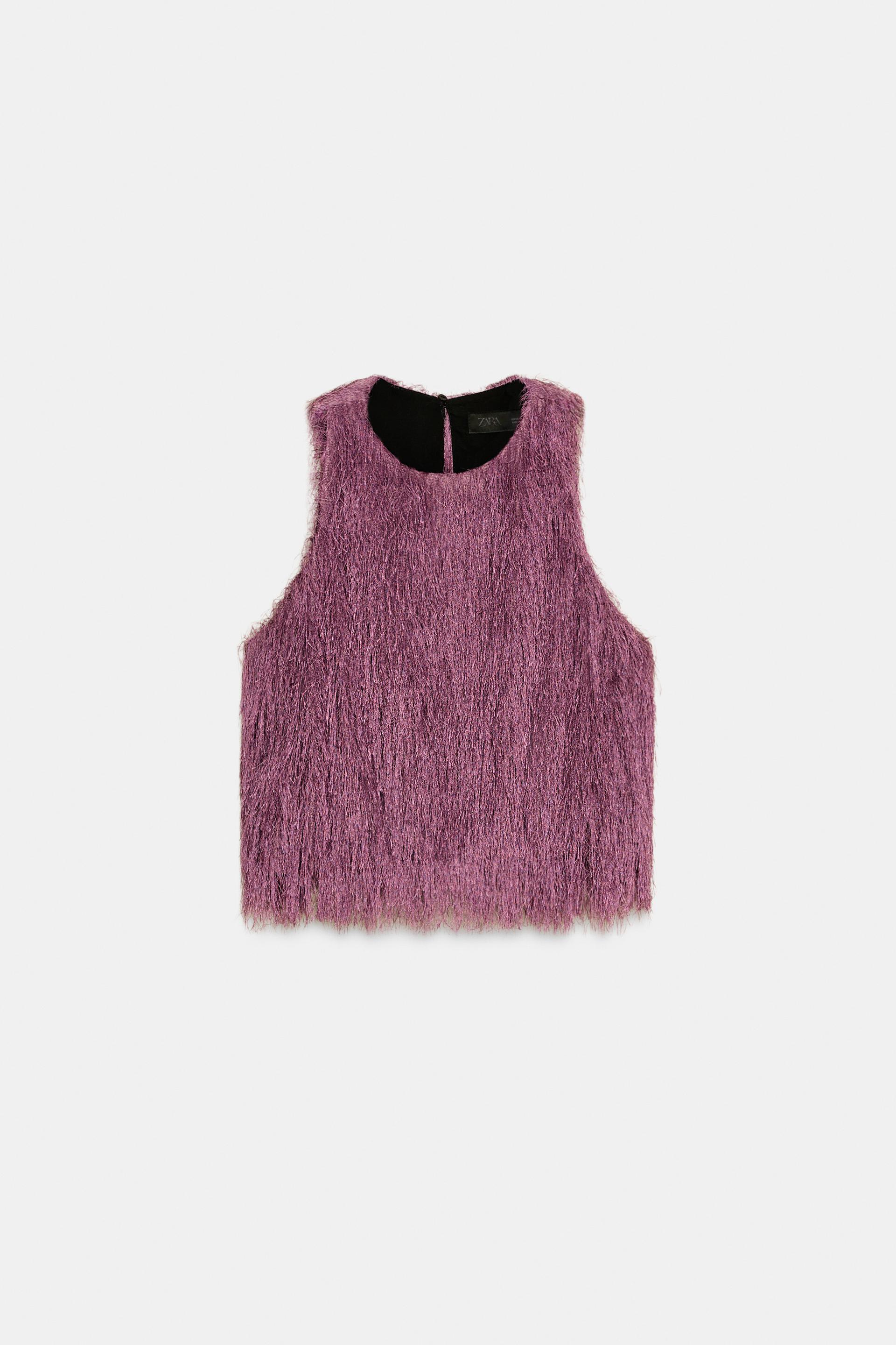 FRINGED BALLOON TOP by ZARA