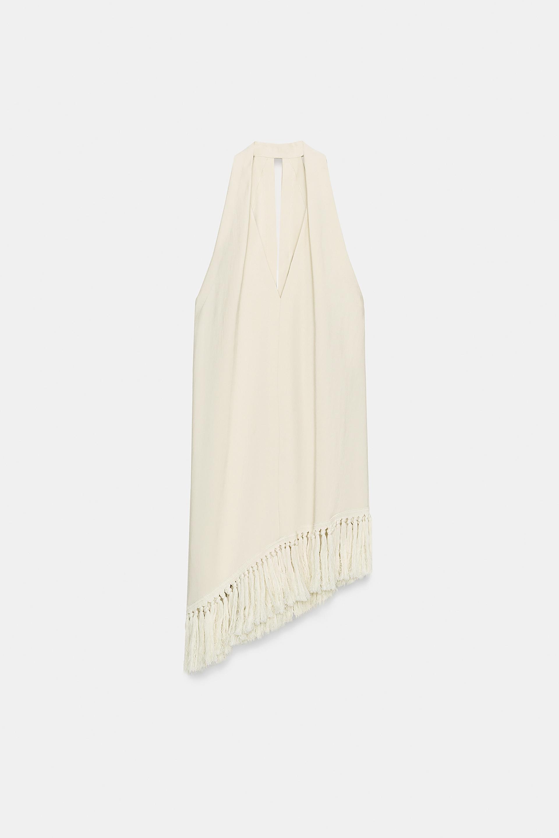 FRINGED HALTER TOP ZW COLLECTION by ZARA