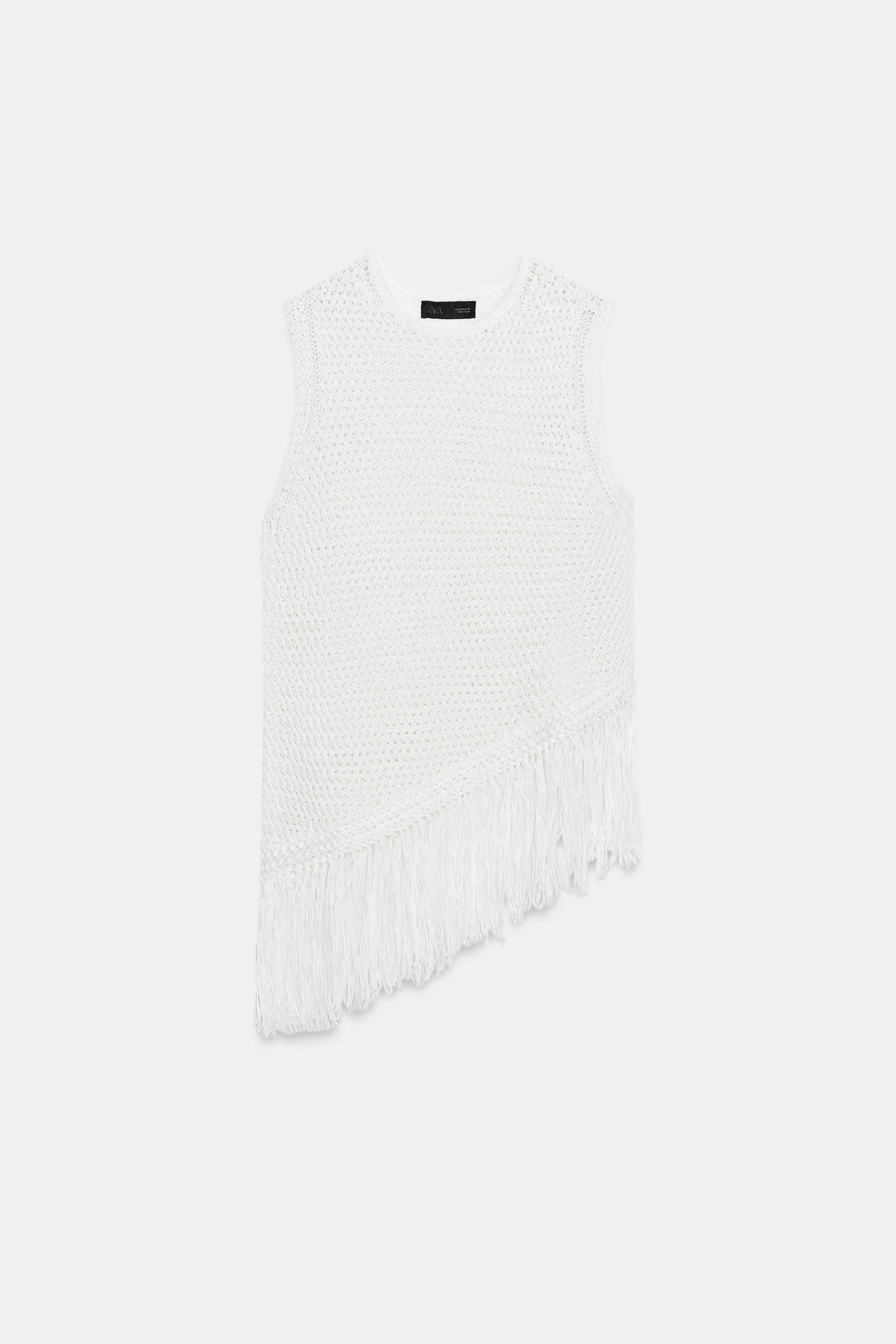 FRINGED KNIT TOP by ZARA