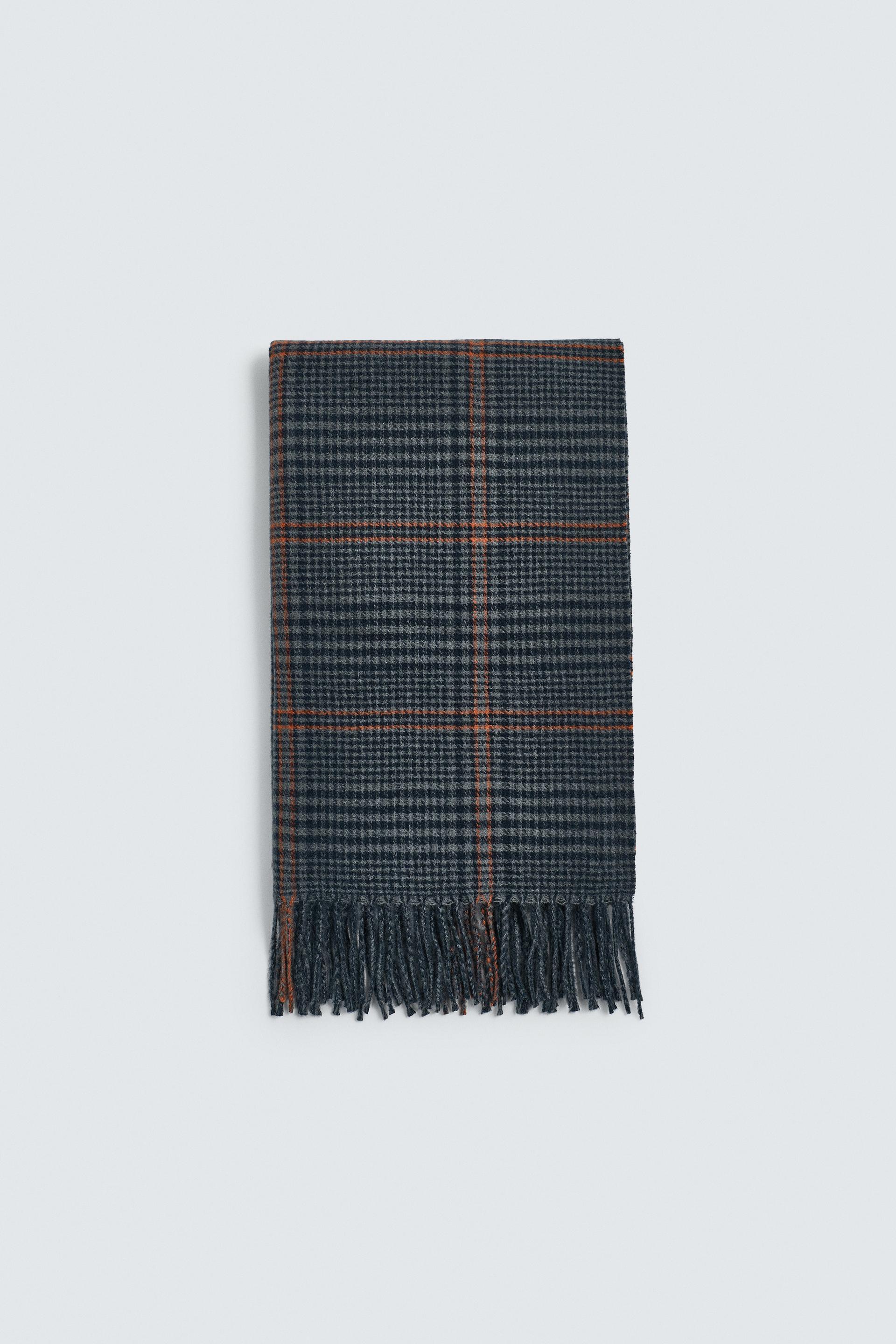 FRINGED PLAID SCARF by ZARA