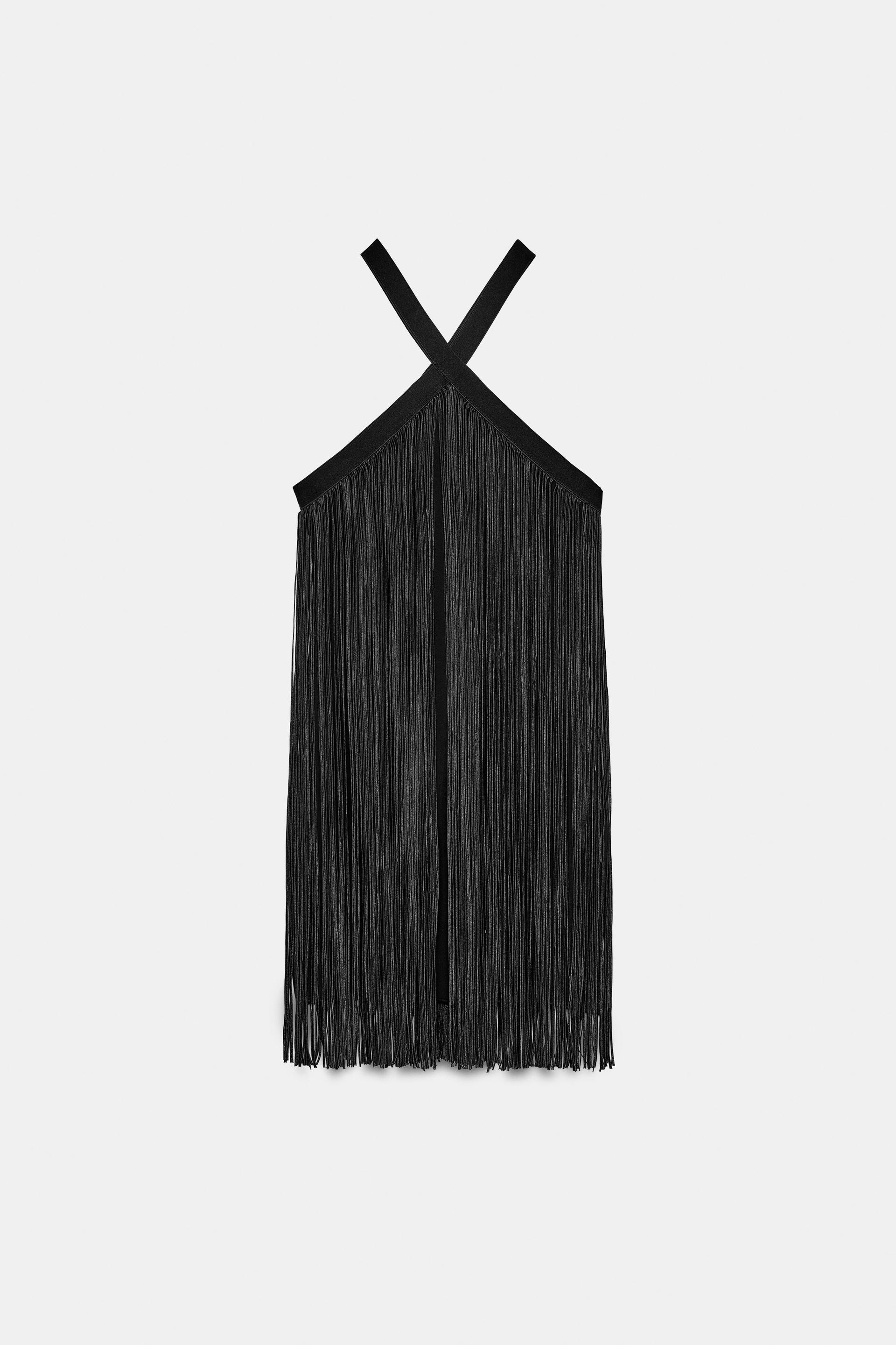 FRINGED SHORT DRESS by ZARA