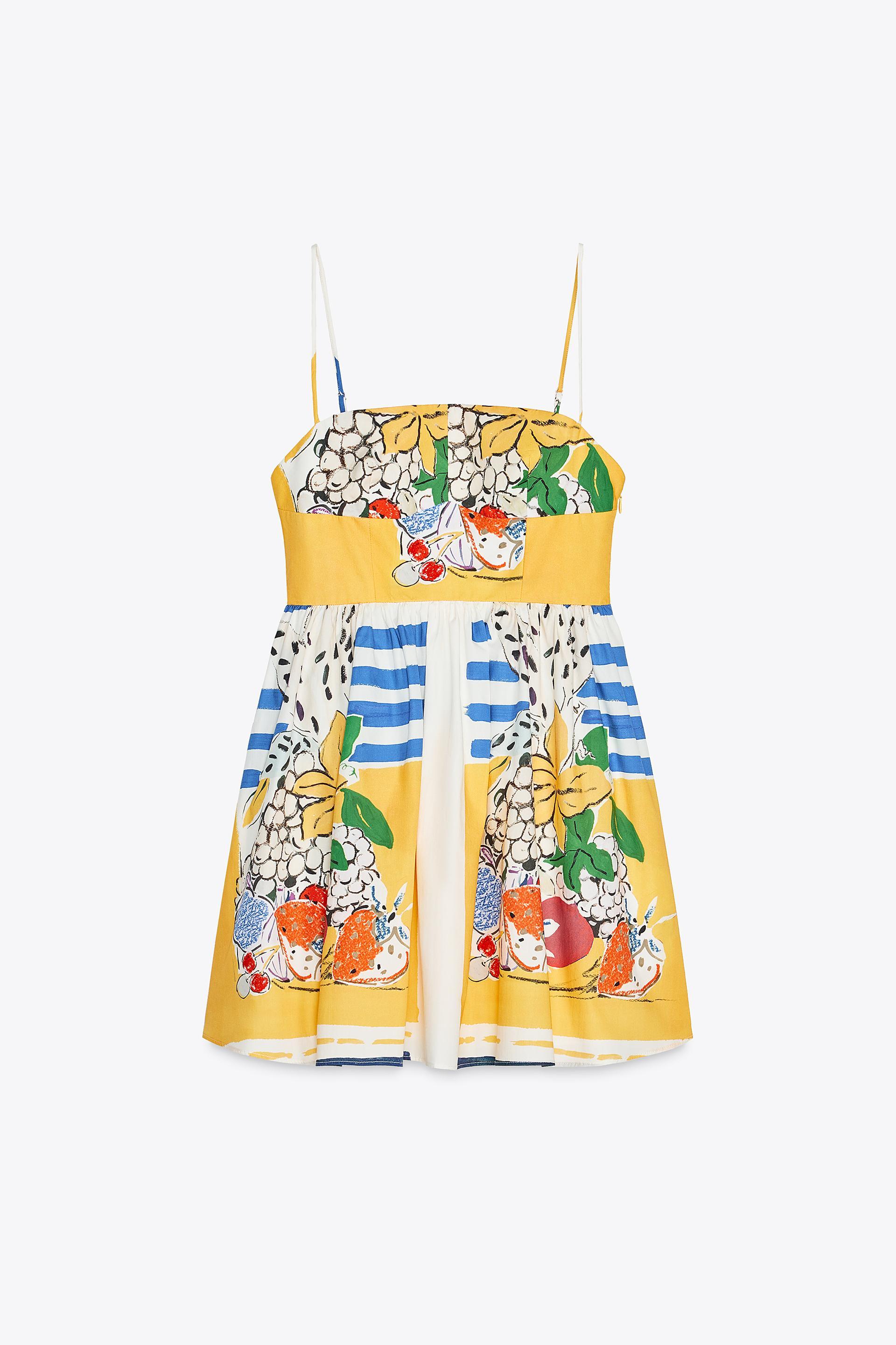 FRUIT PRINT POPLIN DRESS by ZARA