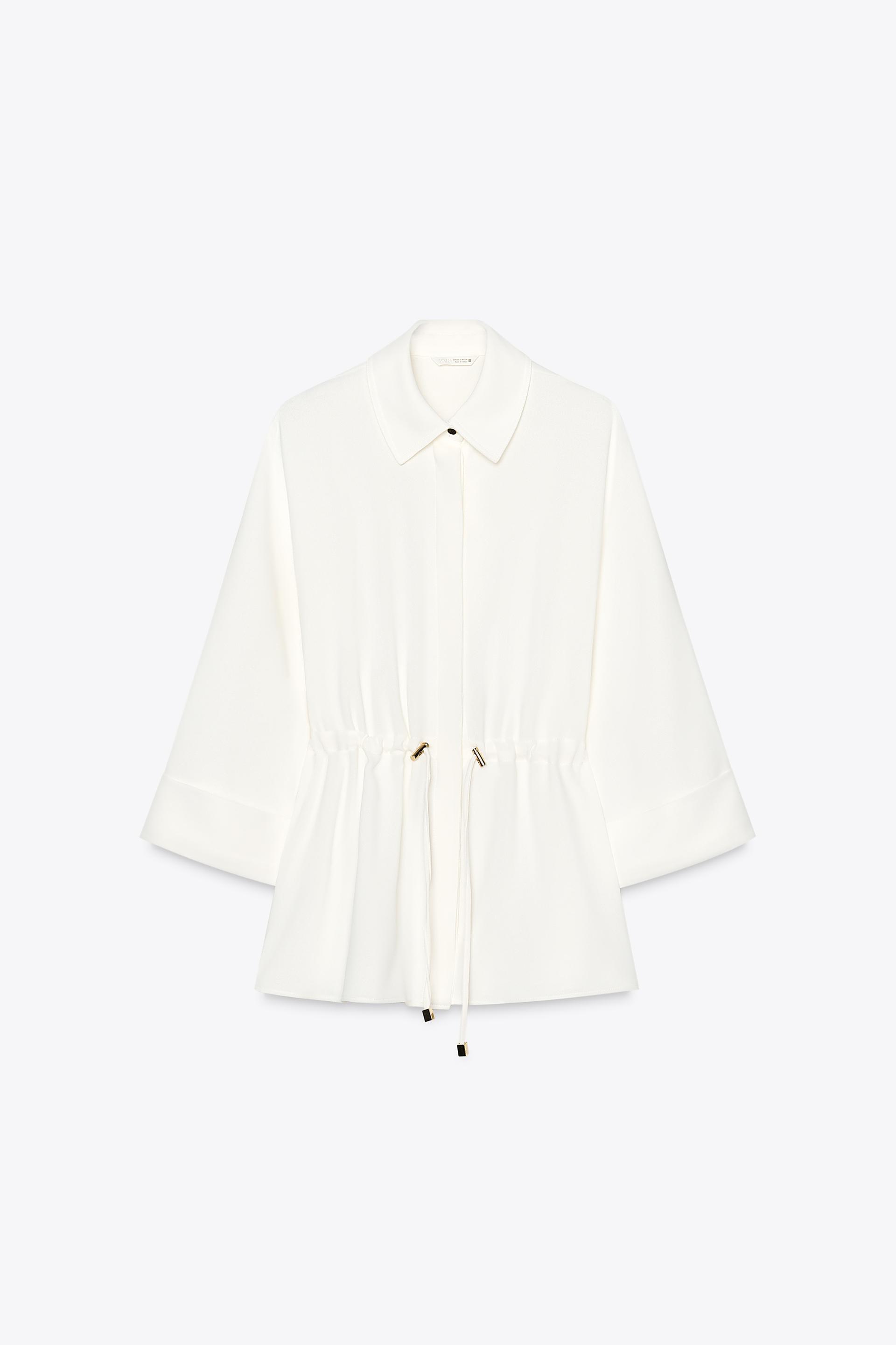 GATHERED KIMONO SHIRT by ZARA