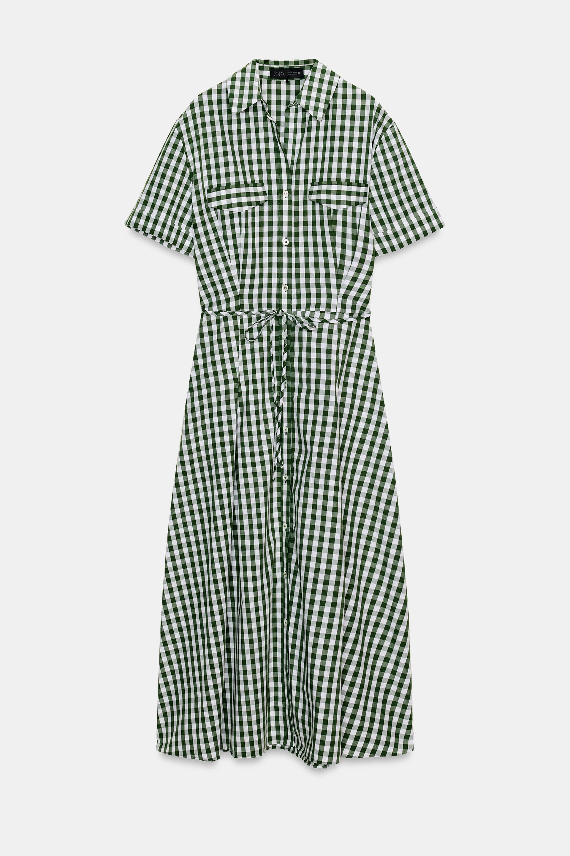 GINGHAM CHECK SHIRT DRESS ZW COLLECTION by ZARA