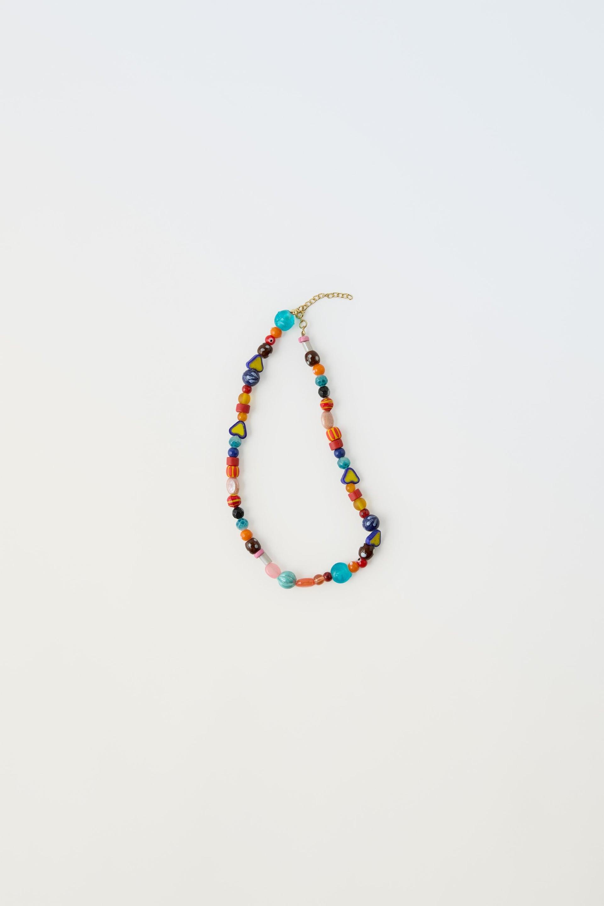 GLASS AND CERAMIC NECKLACE by ZARA