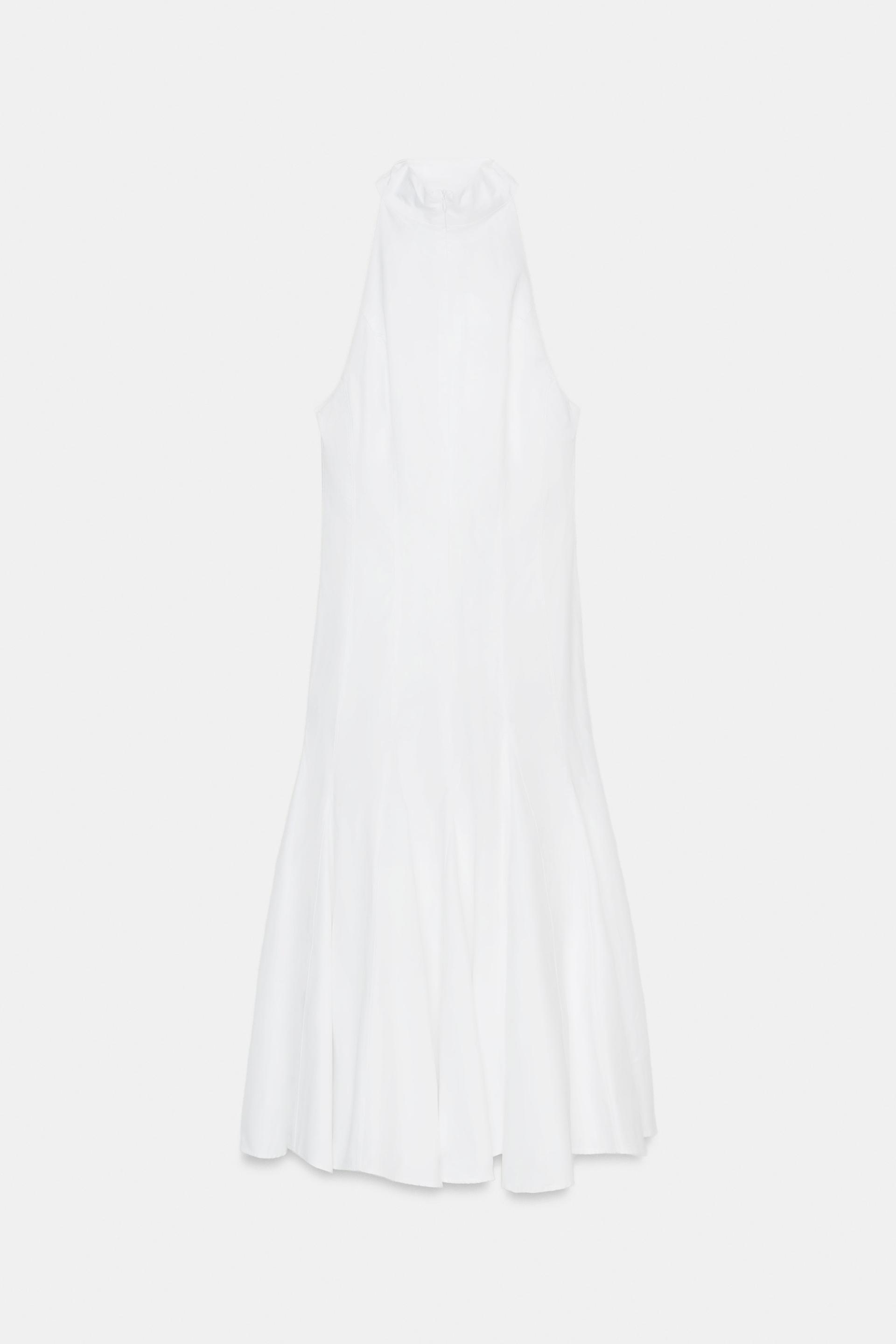 GODET HALTER MIDI DRESS by ZARA