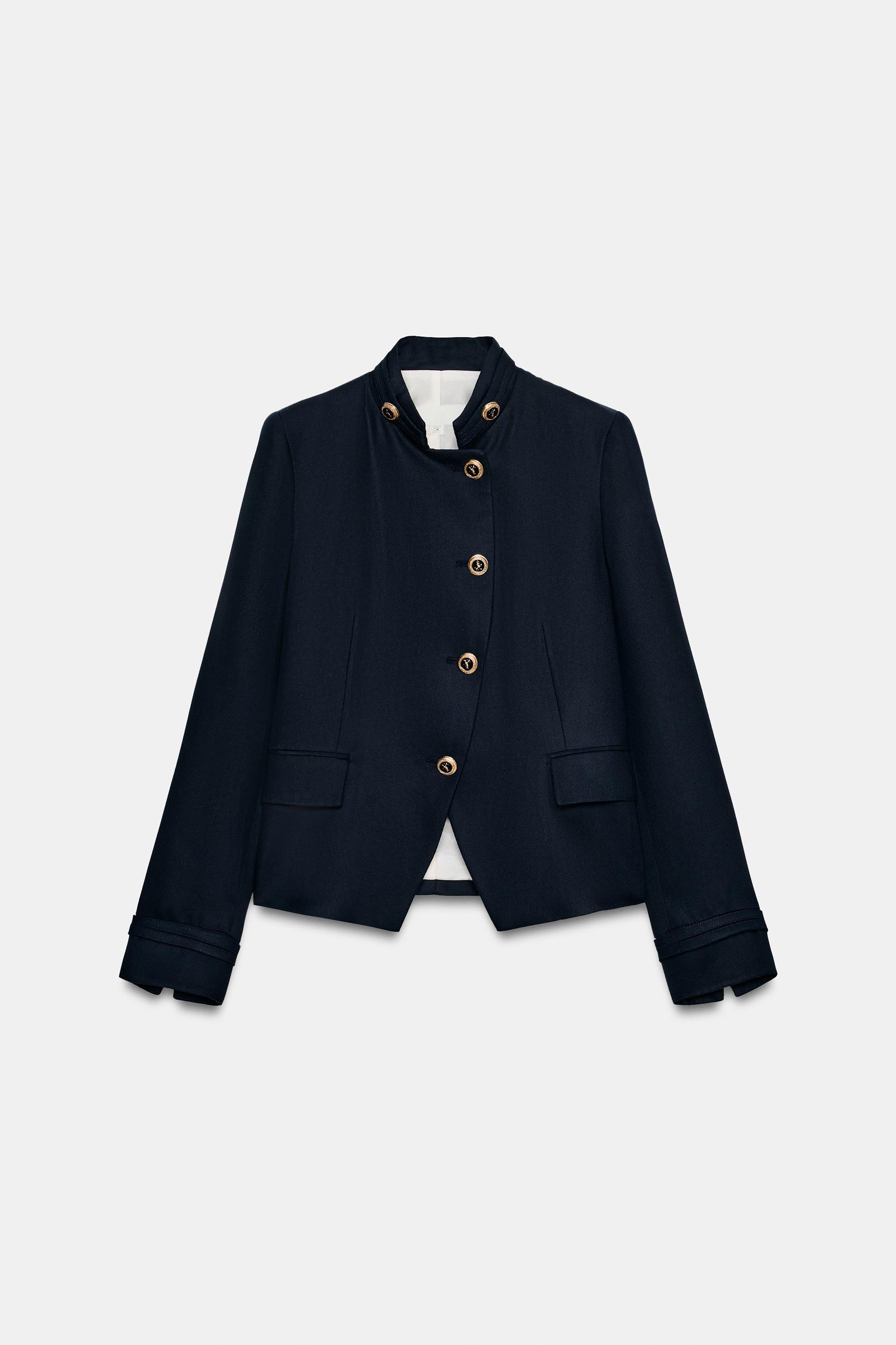 GOLD BUTTON FITTED BLAZER by ZARA