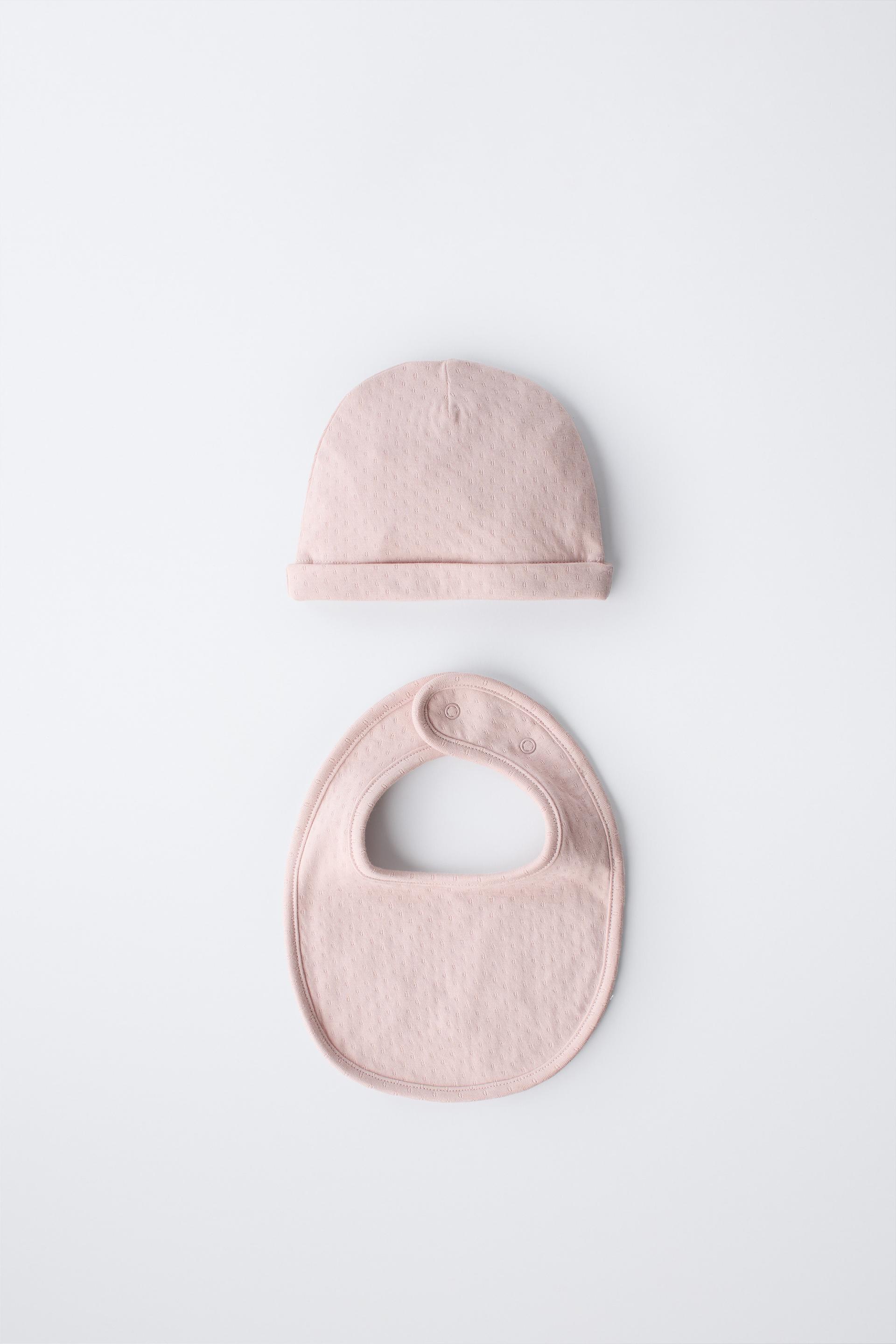 HAT AND BIB PACK WITH TEXTURED WEAVE by ZARA