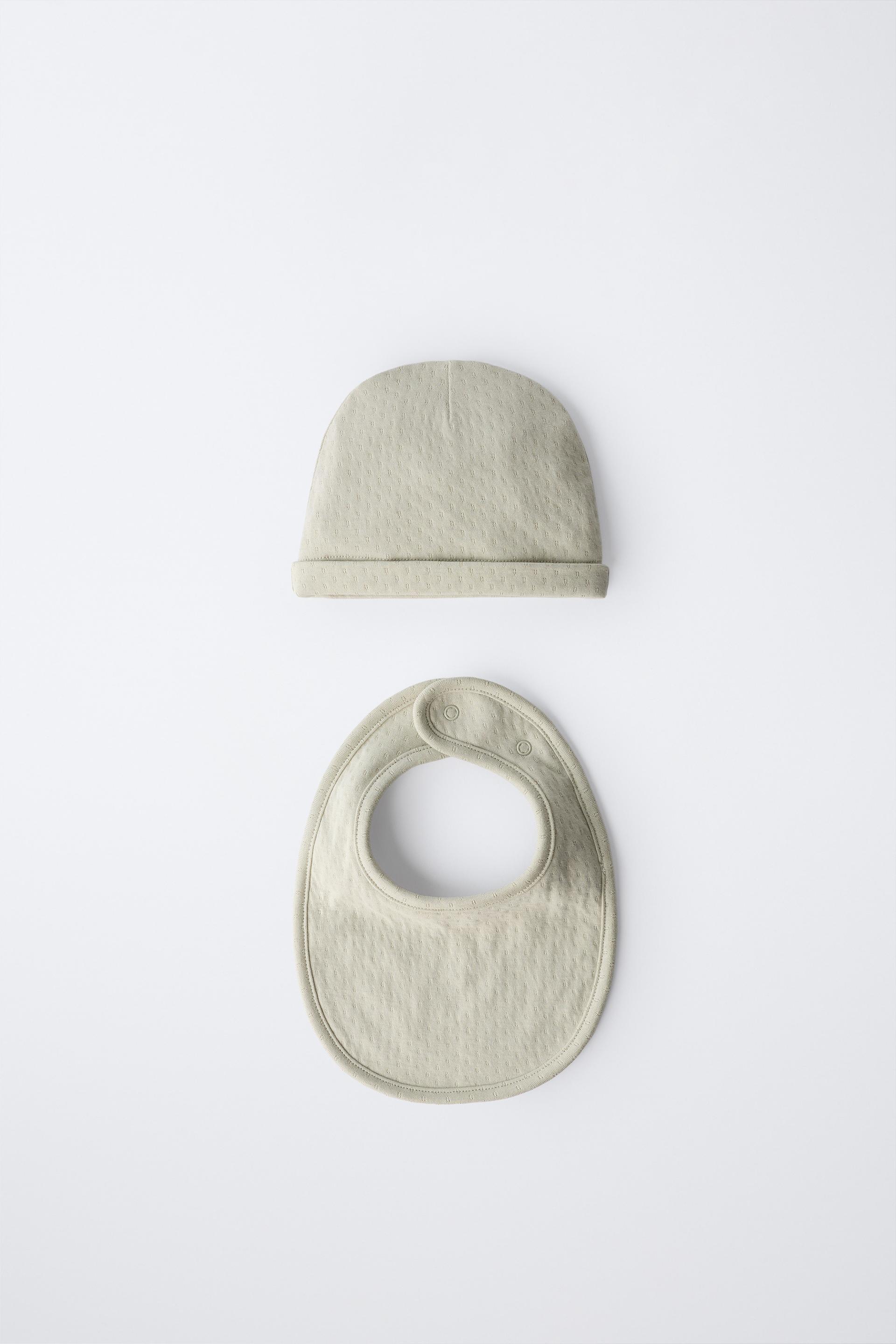 HAT AND BIB PACK WITH TEXTURED WEAVE by ZARA
