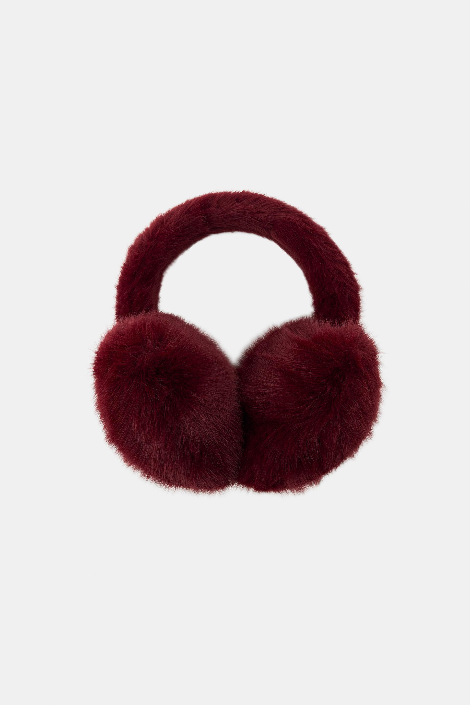 HEART FAUX FUR EAR MUFFS by ZARA