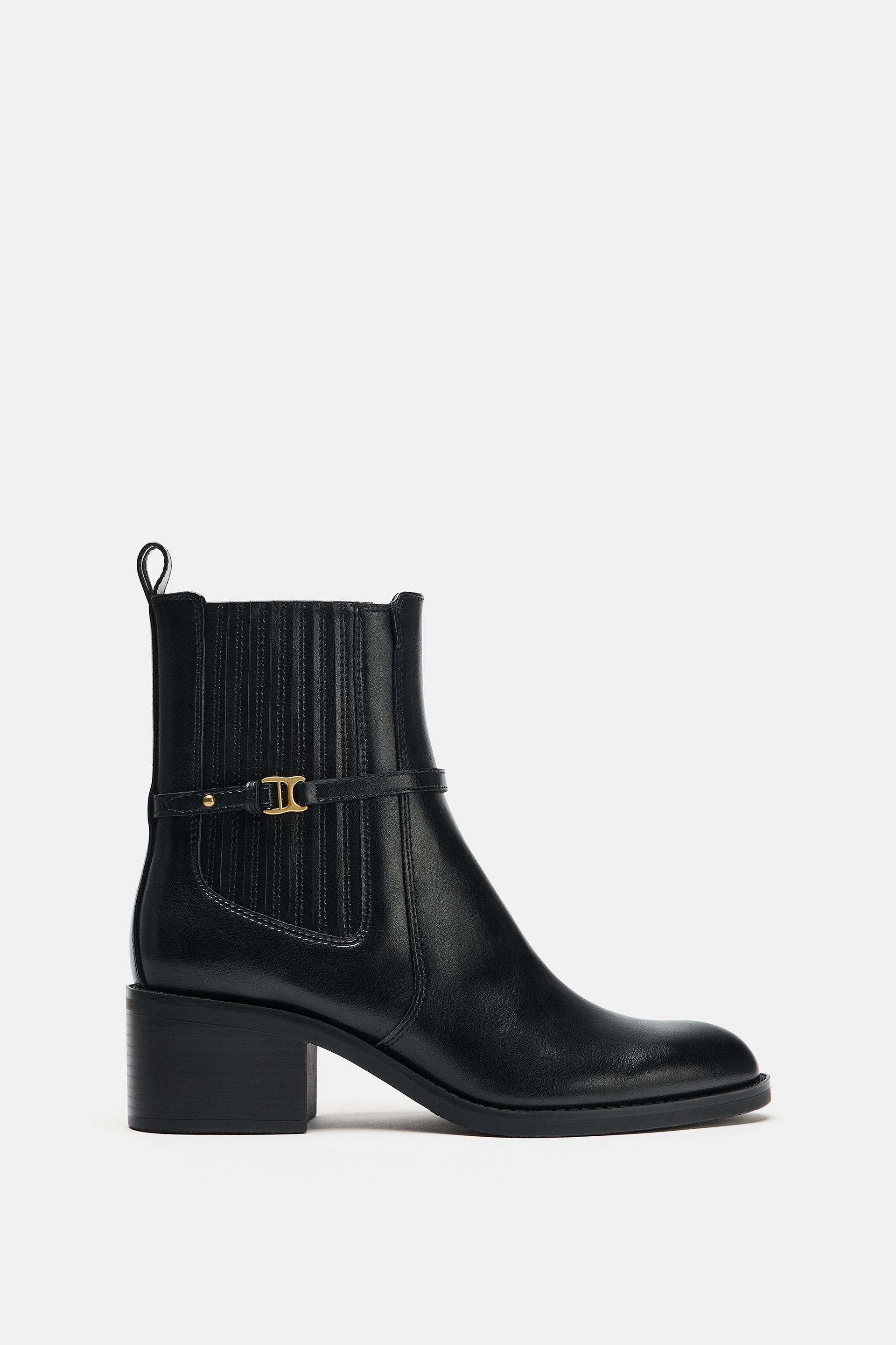 HEELED APPLIQUÉ ANKLE BOOTS by ZARA