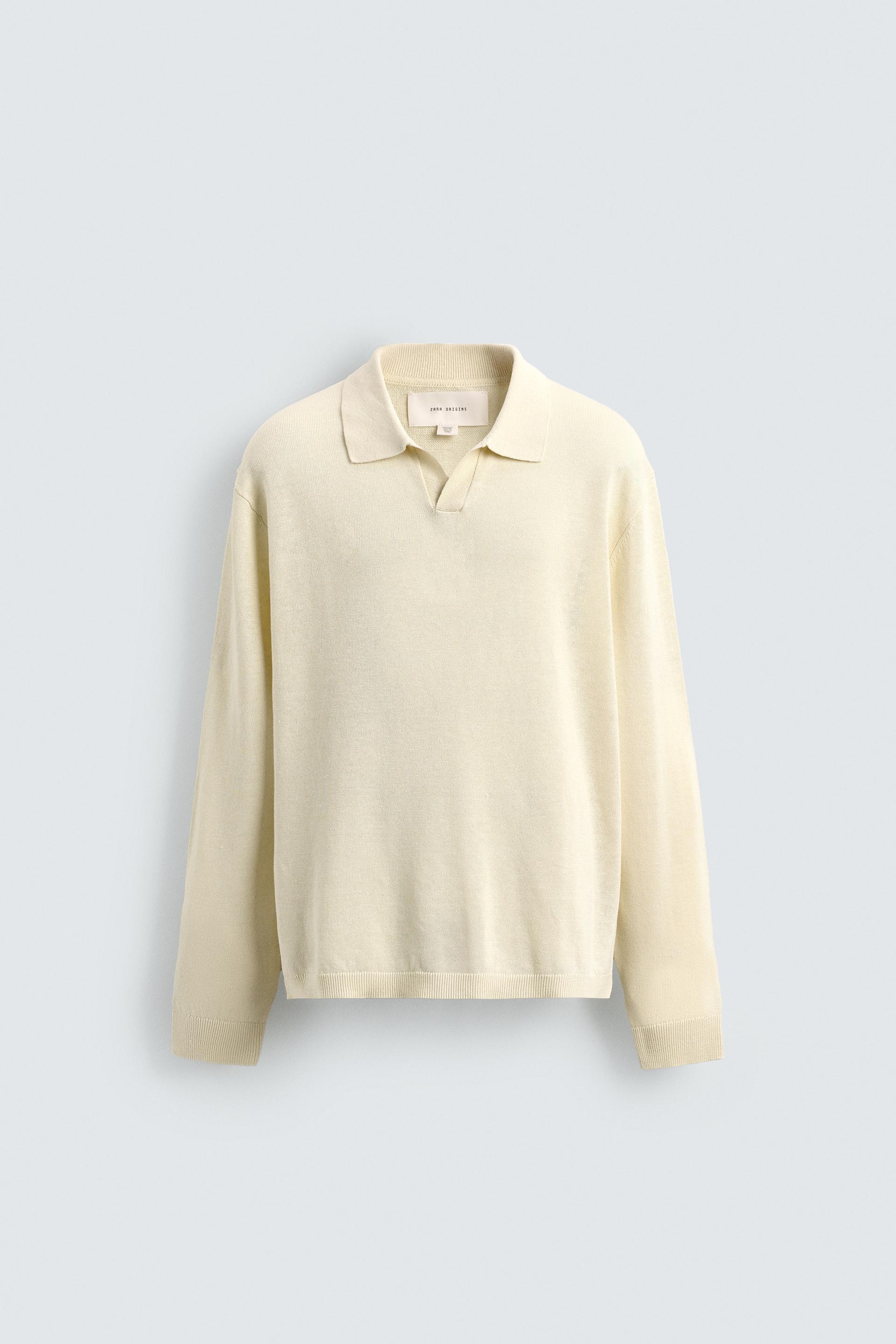HEMP-COTTON KNIT POLO SHIRT by ZARA