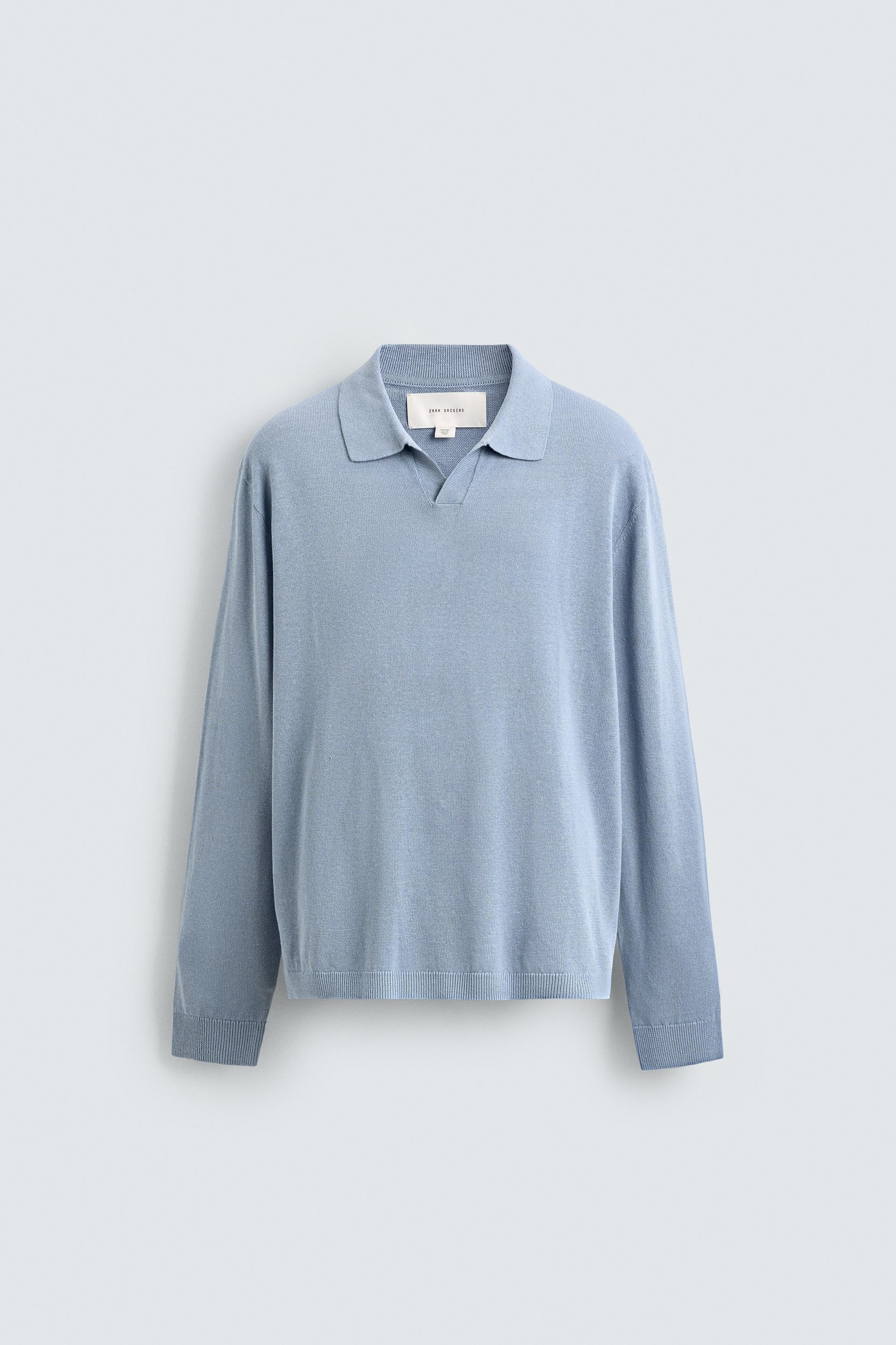 HEMP-COTTON KNIT POLO SHIRT by ZARA