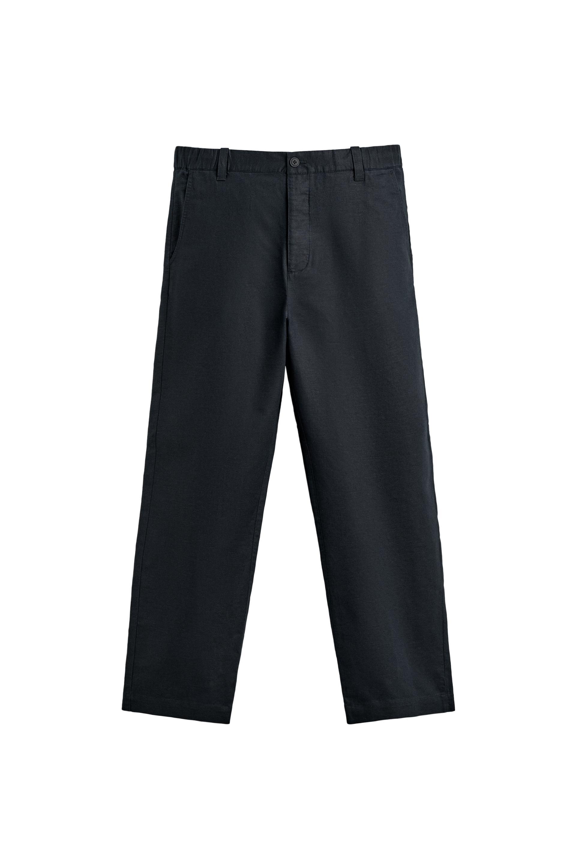 HEMP - COTTON STRAIGHT FIT PANTS by ZARA