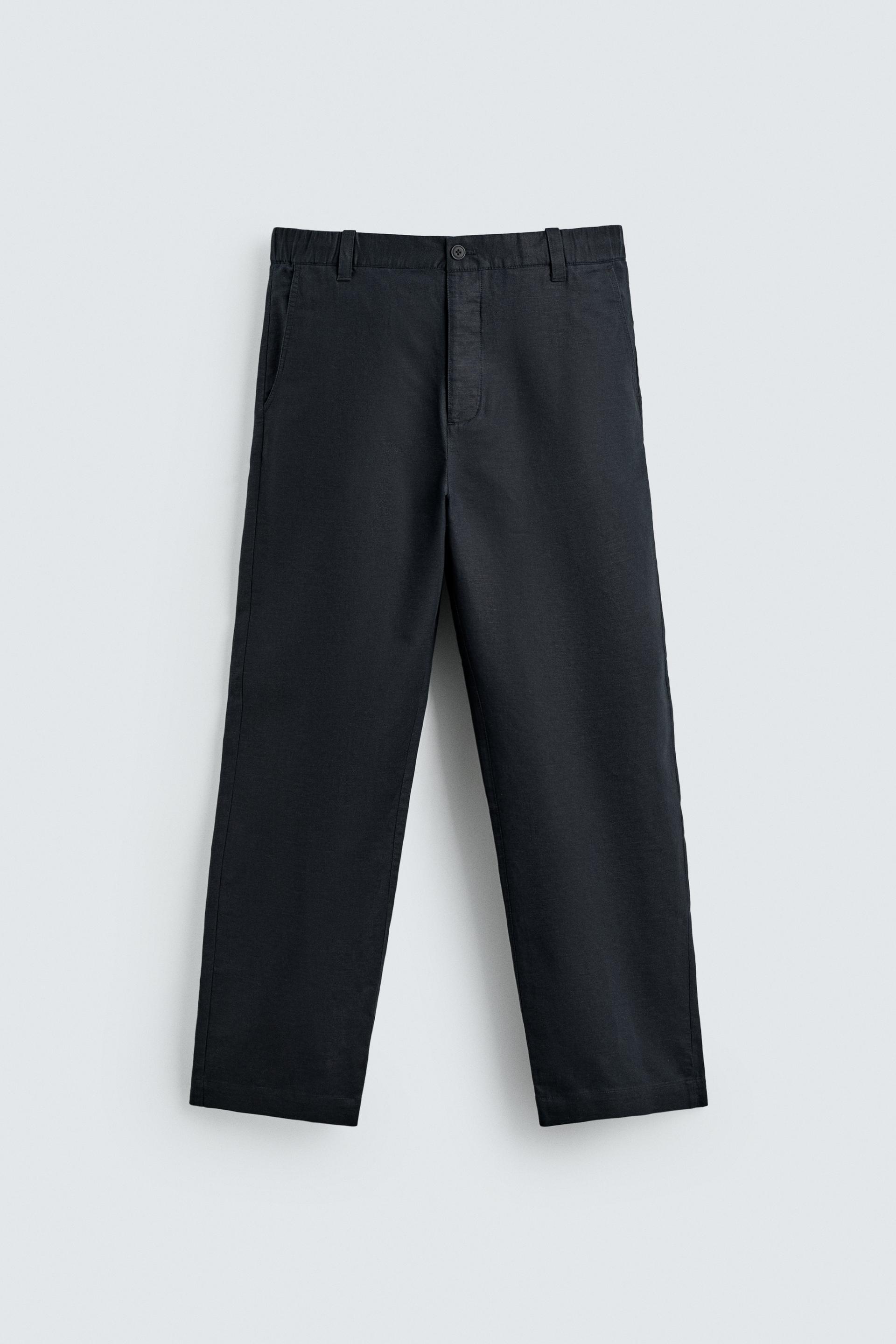 HEMP - COTTON STRAIGHT FIT PANTS by ZARA