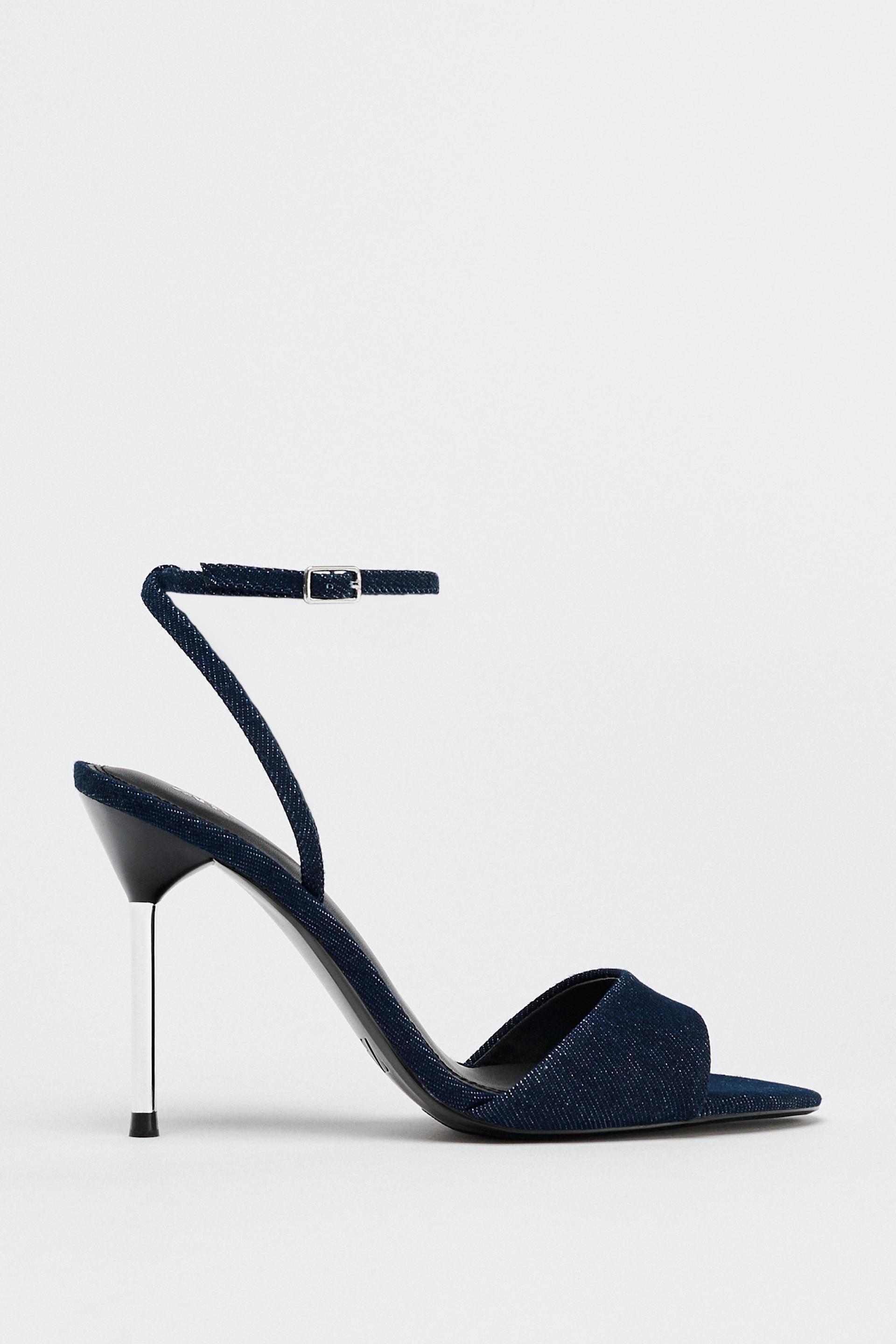 HIGH-HEELED DENIM SANDALS by ZARA