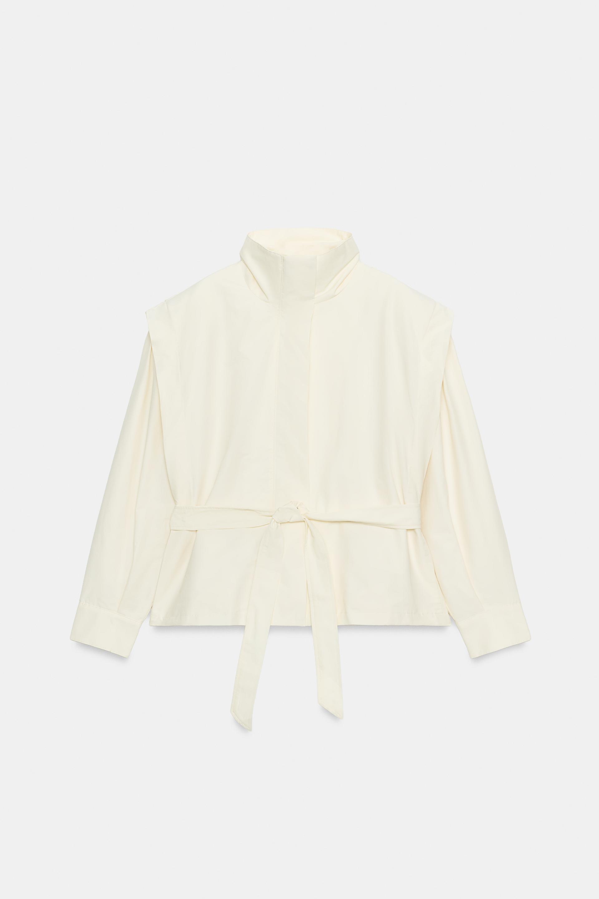 HIGH-NECK BELTED BLAZER by ZARA