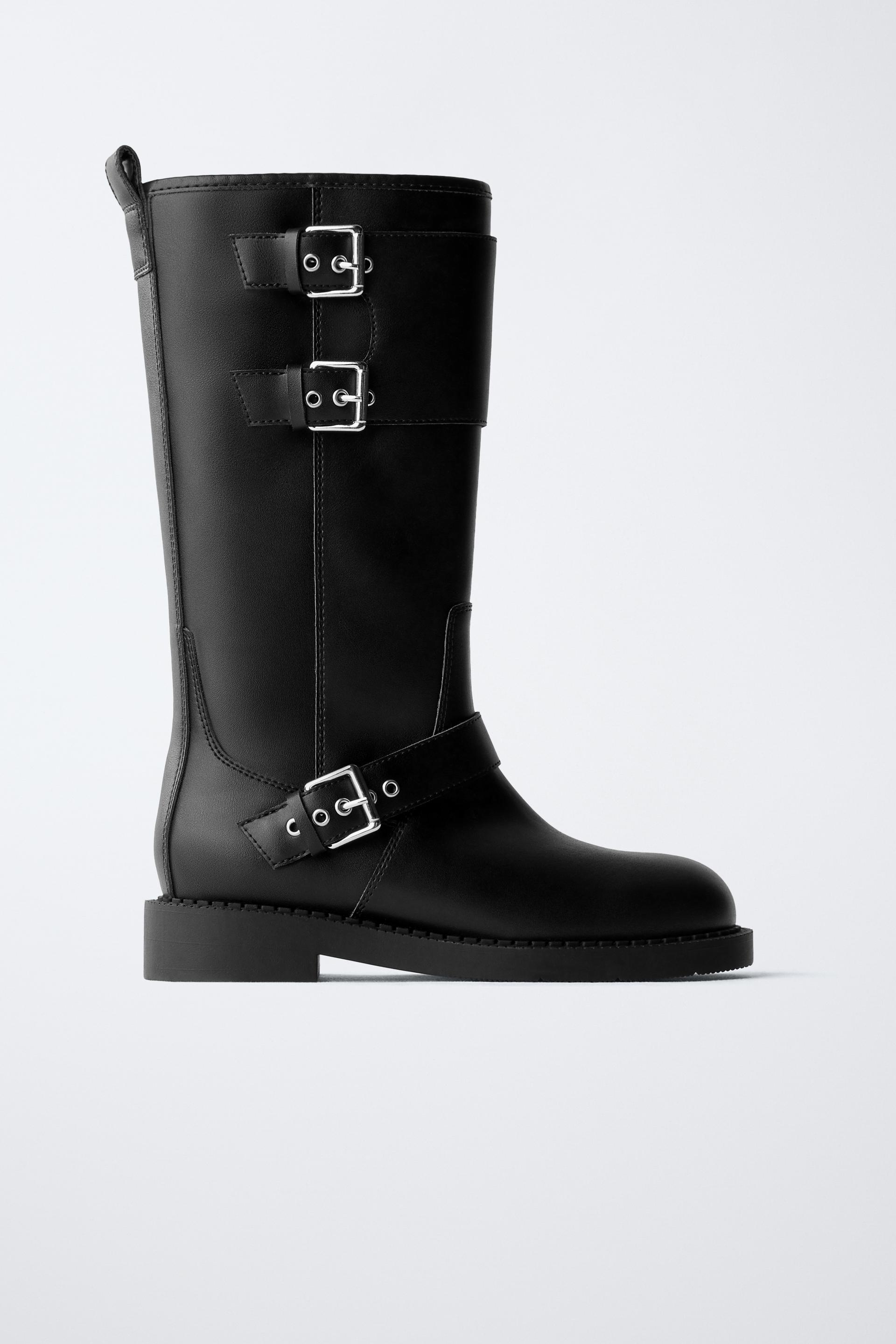 HIGH SHAFT BIKER BOOTS by ZARA