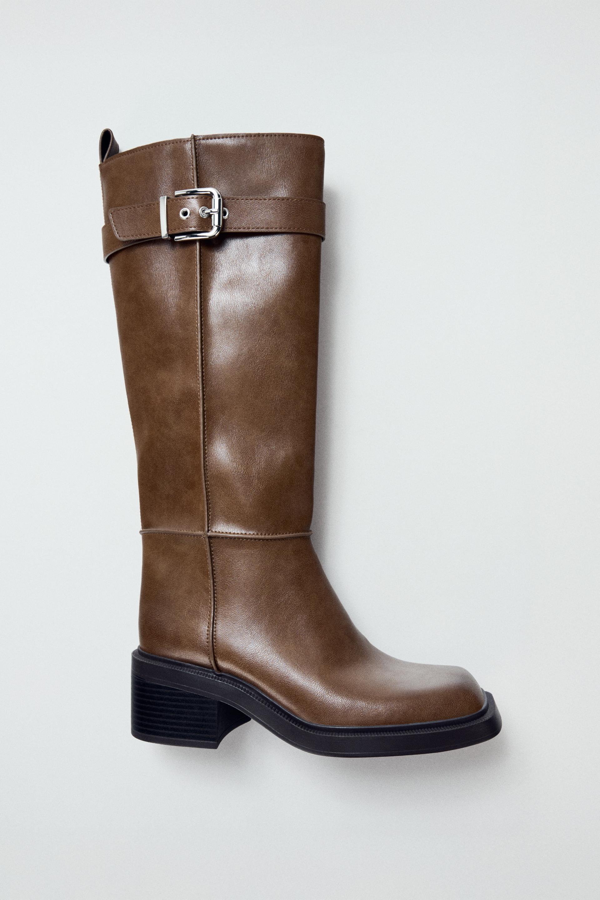 HIGH SHAFT TOPSTITCHED BOOTS by ZARA