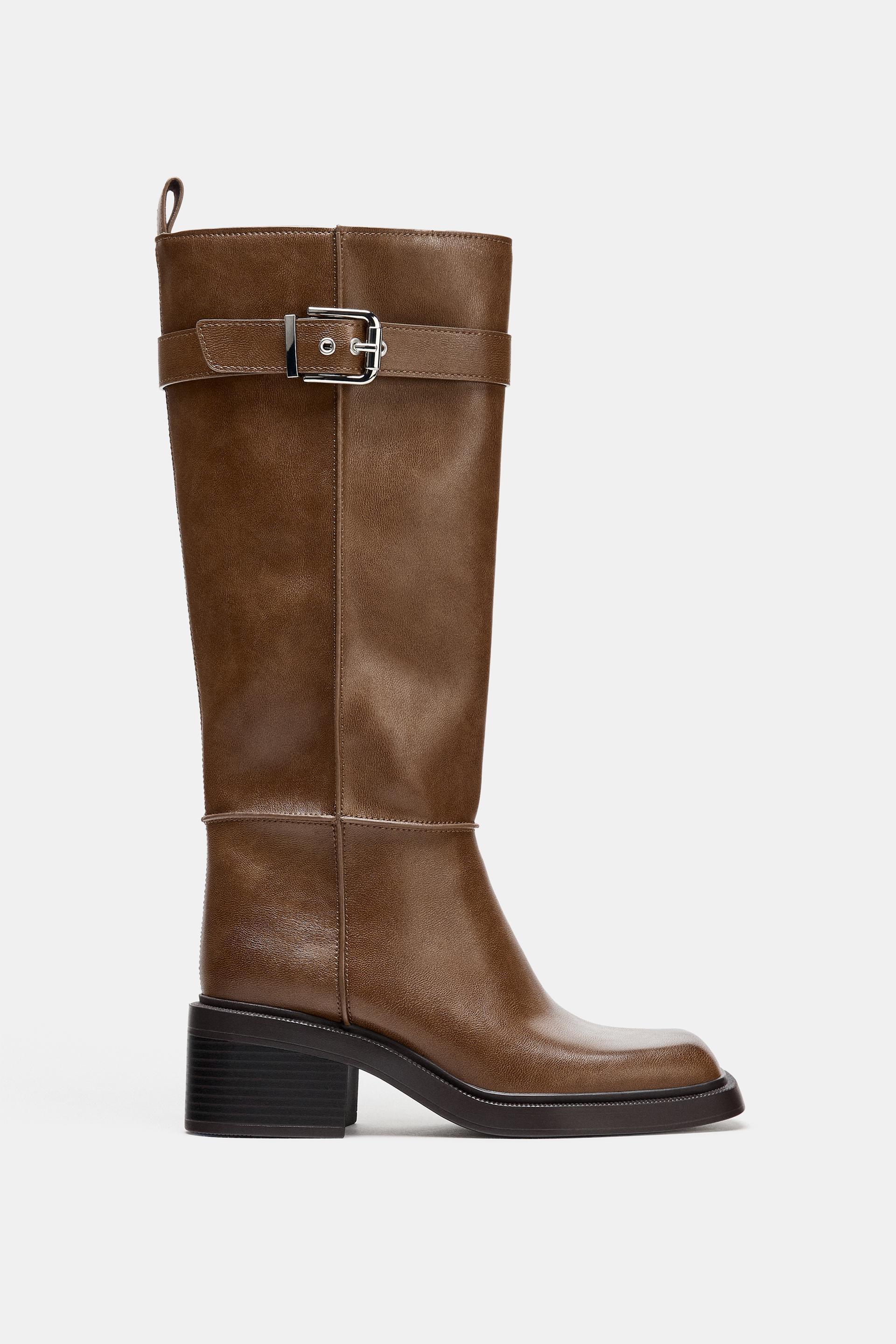 HIGH SHAFT TOPSTITCHED BOOTS by ZARA