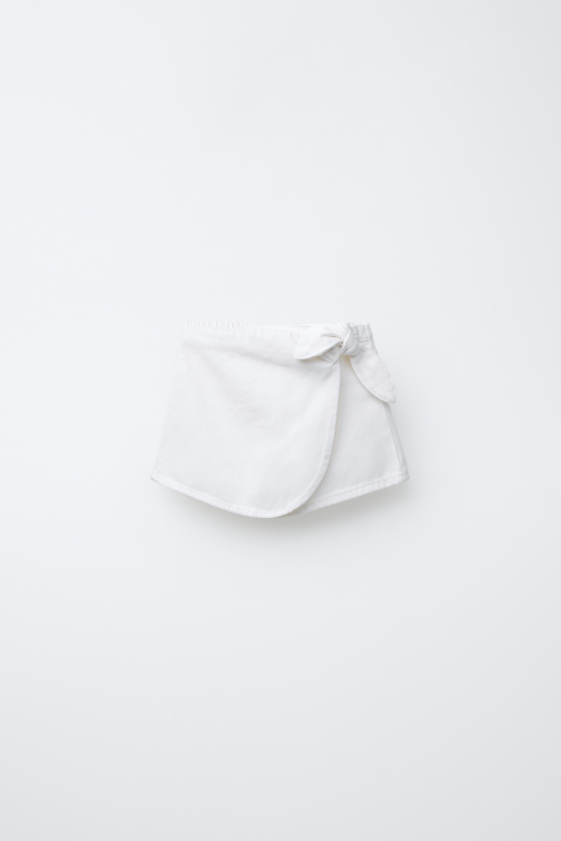 HIGH WAIST DENIM TIE SKORT by ZARA