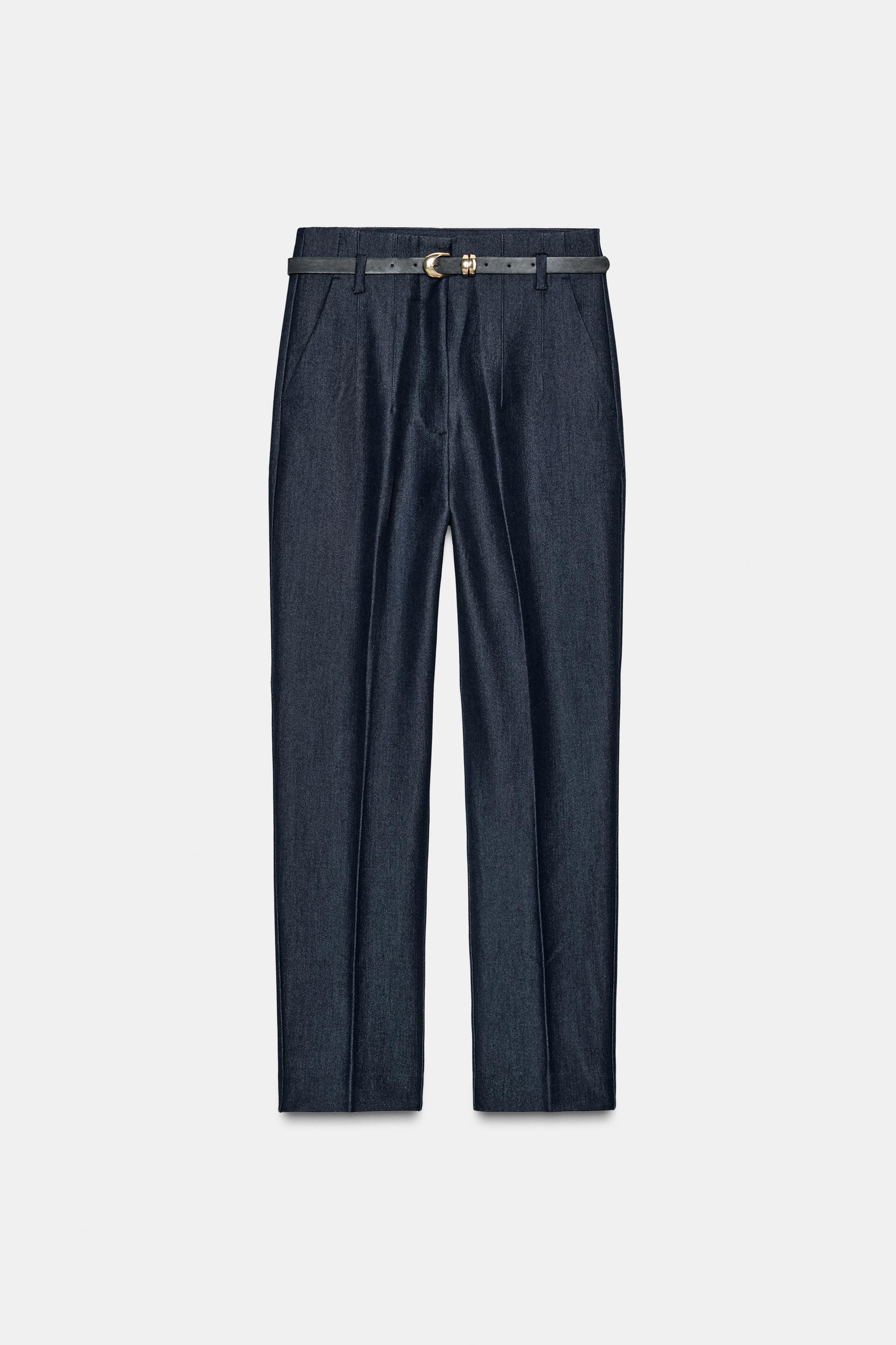 HIGH-WAISTED BELTED PANTS by ZARA