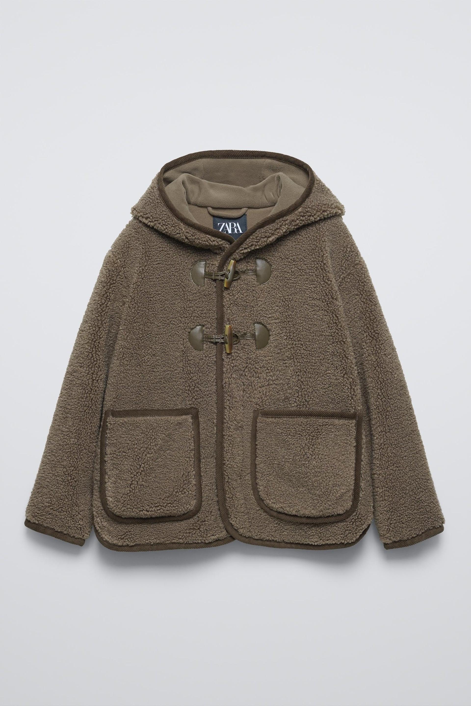 HOODED FLEECE COAT by ZARA