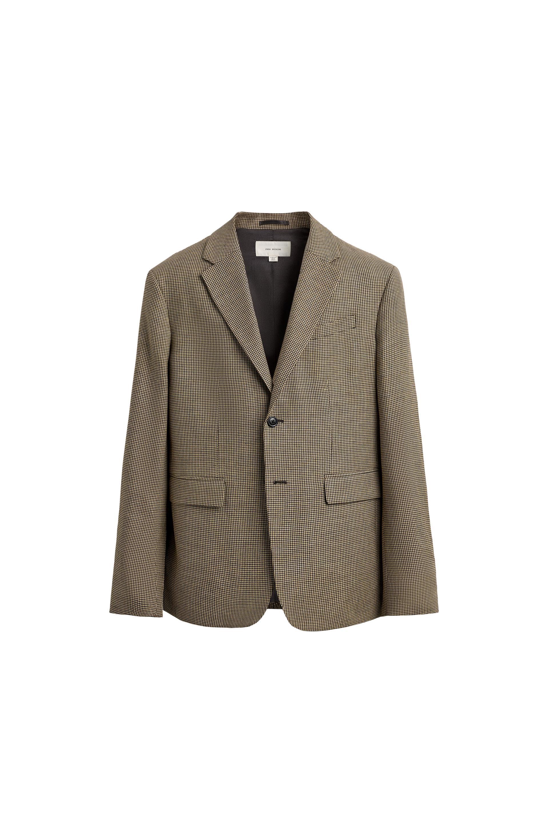 HOUNDSTOOTH LINEN-COTTON BLAZER by ZARA