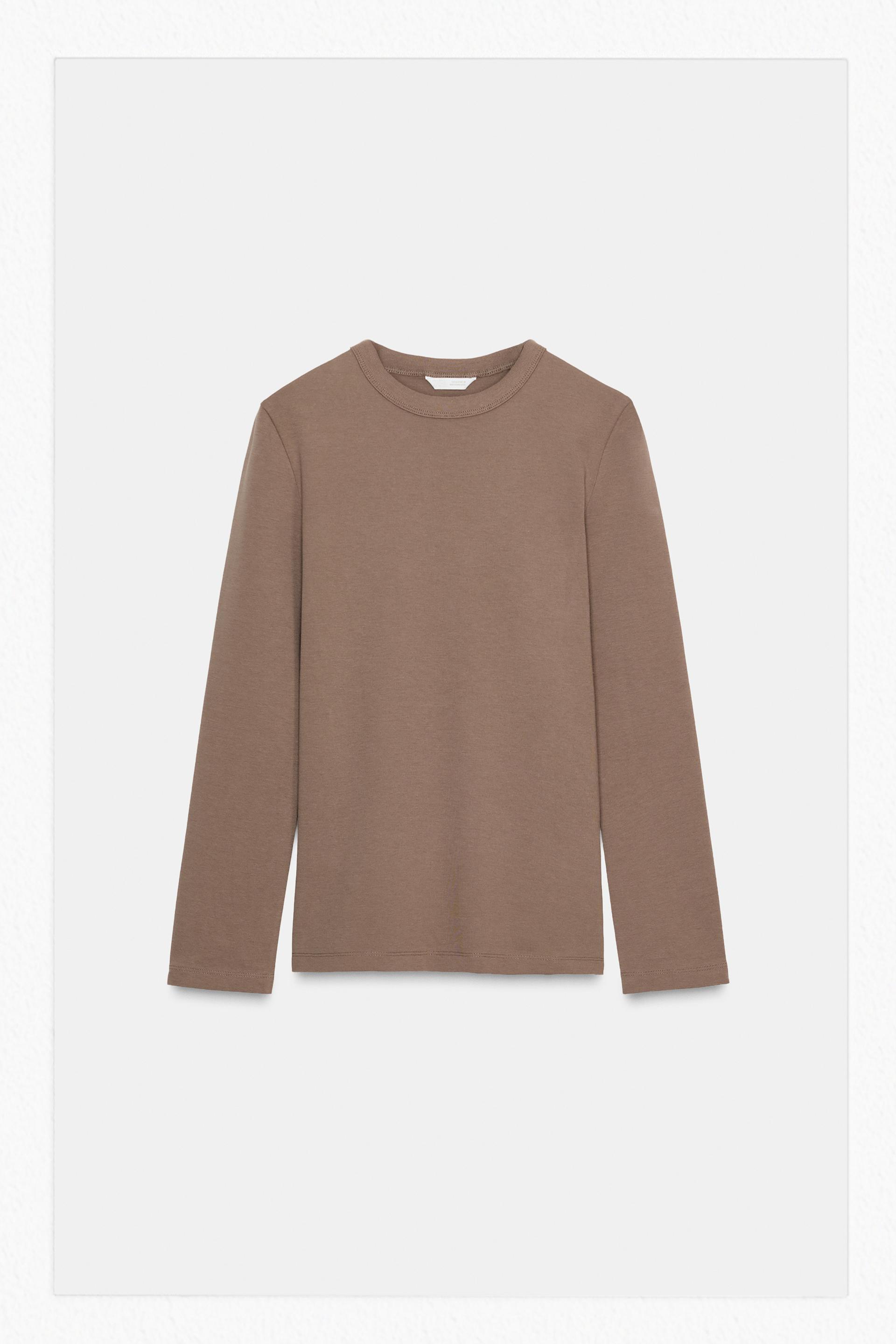INTERLOCK LONG SLEEVE T-SHIRT by ZARA