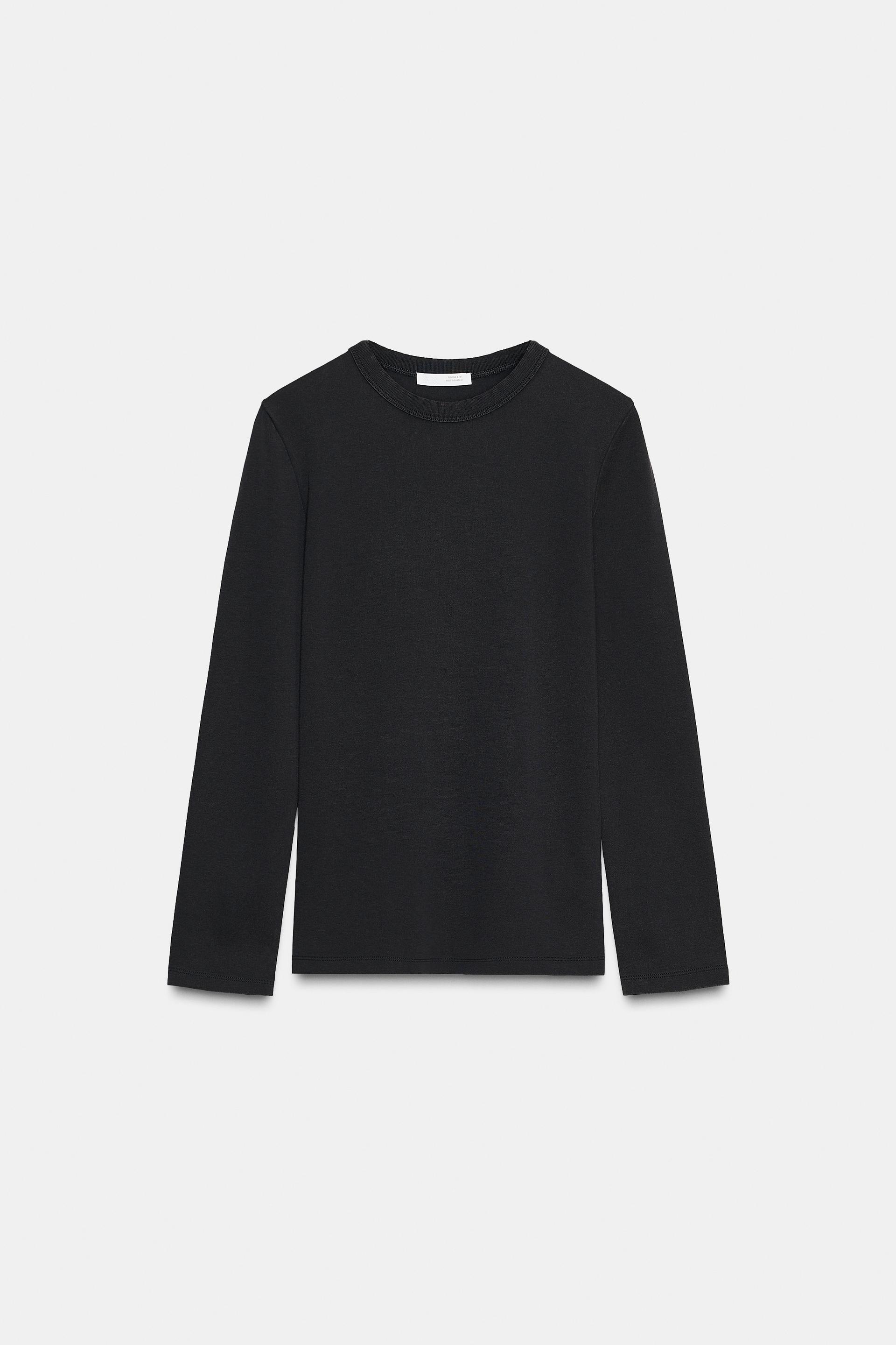 INTERLOCK LONG SLEEVE T-SHIRT by ZARA