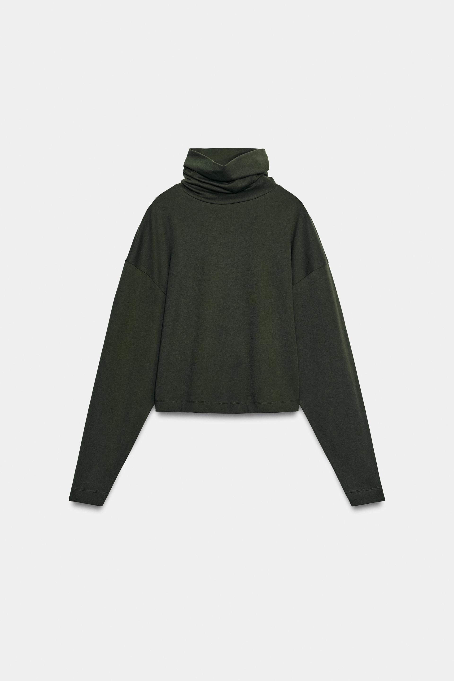 INTERLOCK MOCK NECK T-SHIRT by ZARA