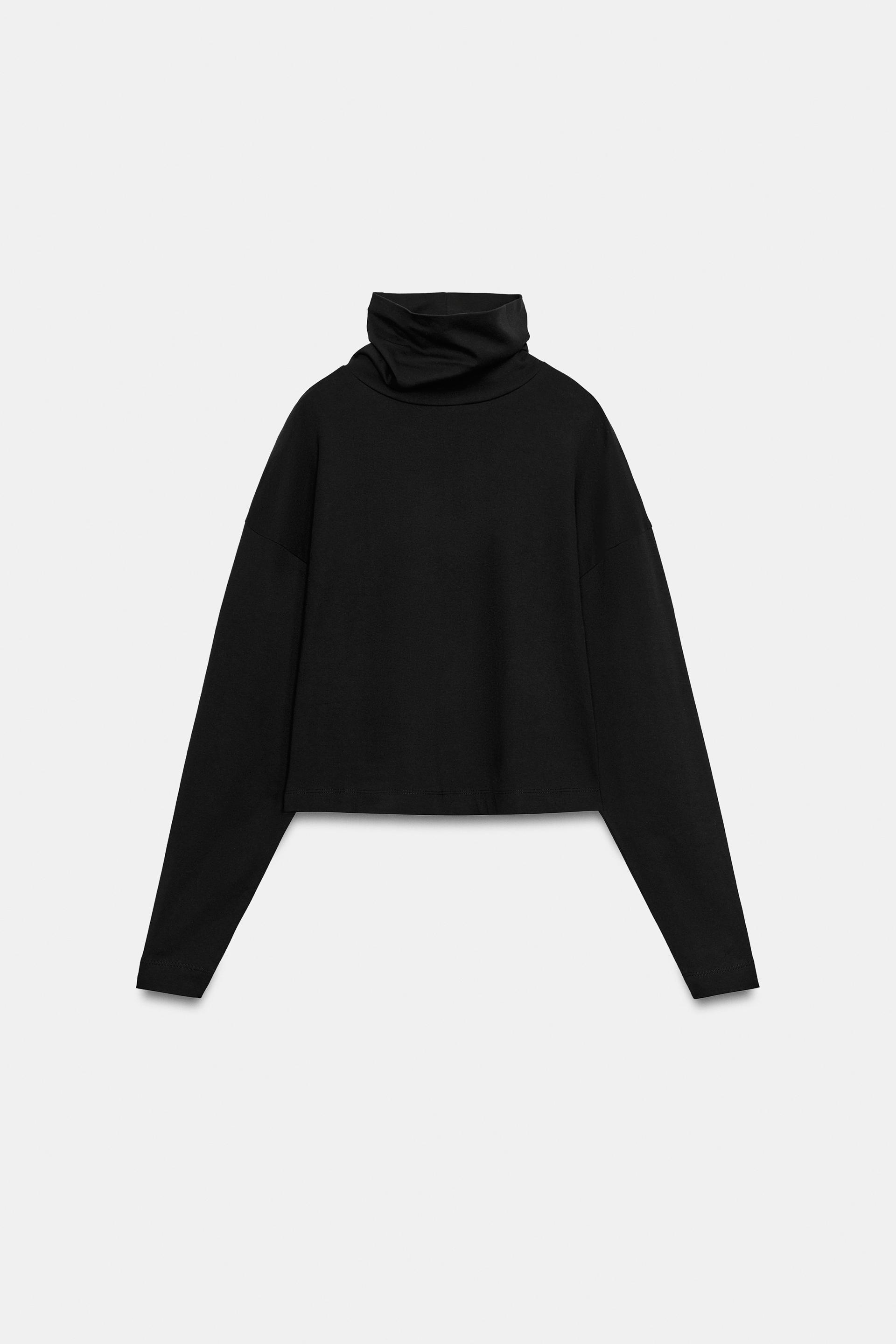 INTERLOCK MOCK NECK T-SHIRT by ZARA