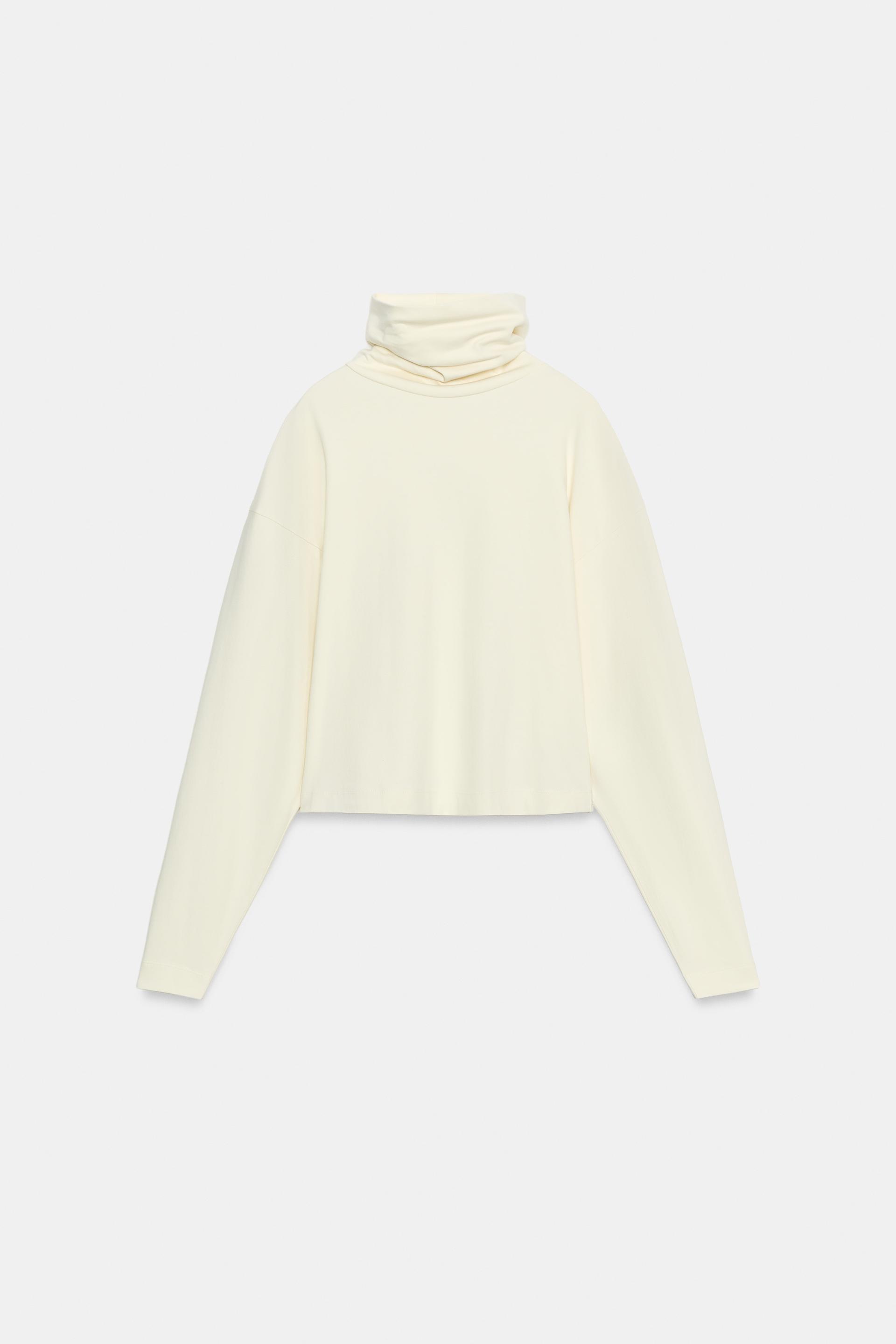 INTERLOCK MOCK NECK T-SHIRT by ZARA