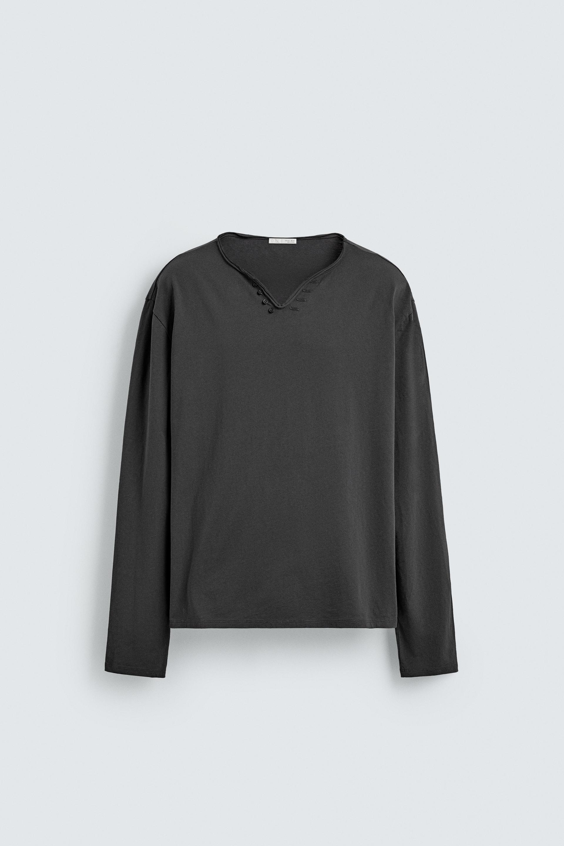IRREGULAR HENLEY COLLAR T-SHIRT by ZARA