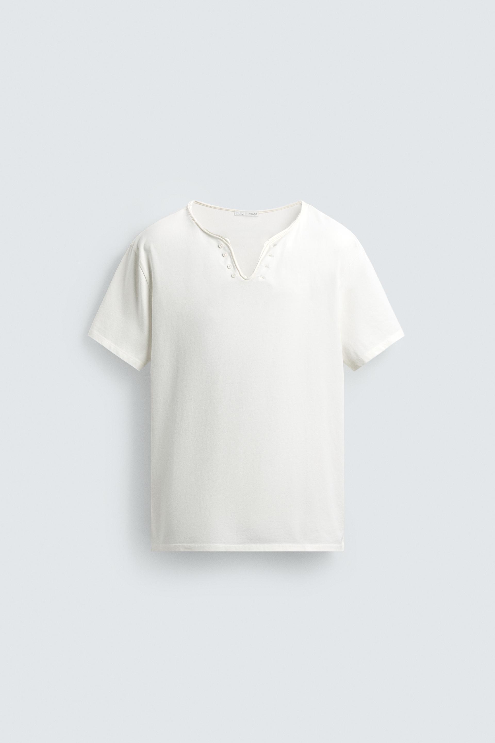 IRREGULAR HENLEY T-SHIRT by ZARA