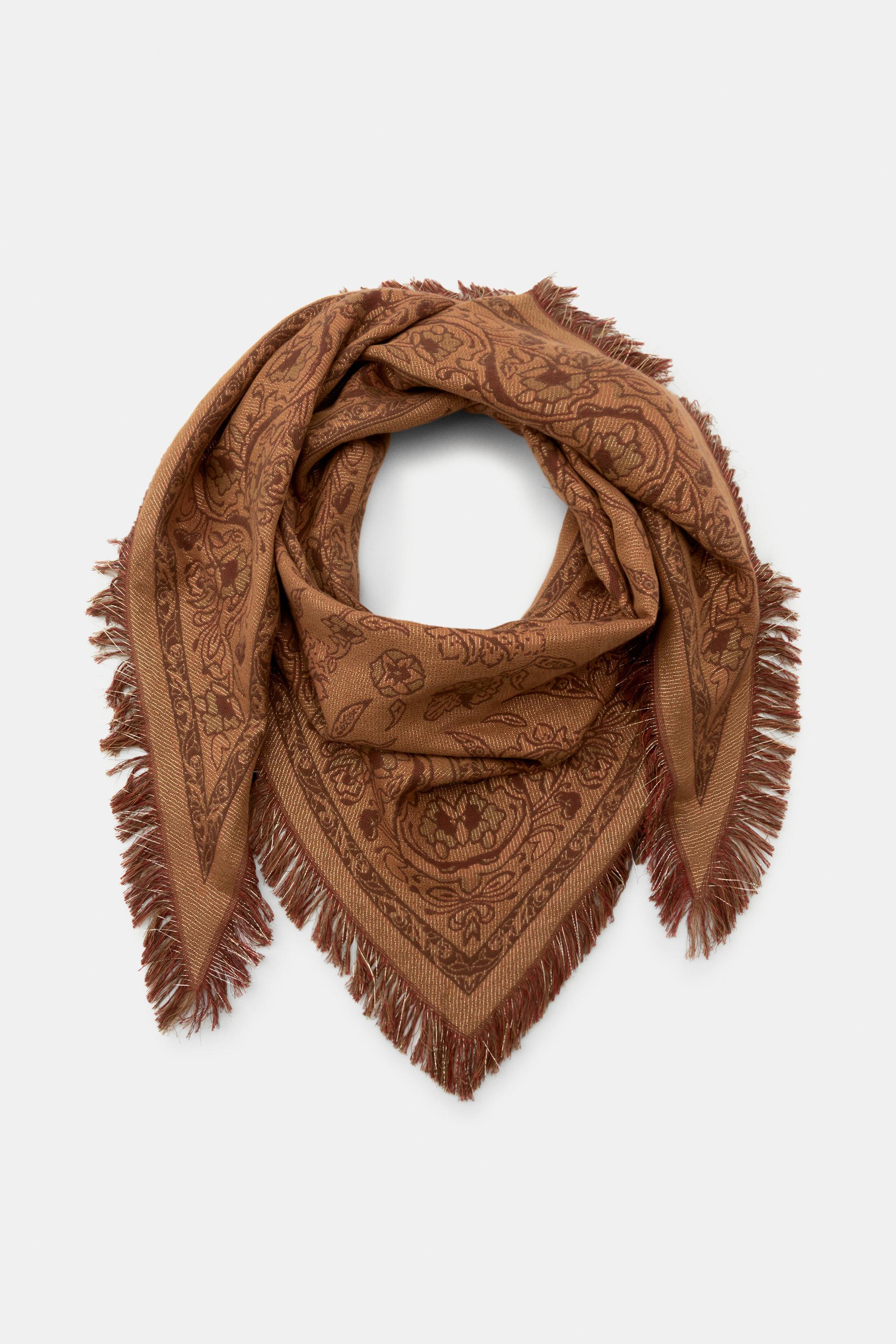 JACQUARD TRIANGULAR SCARF by ZARA