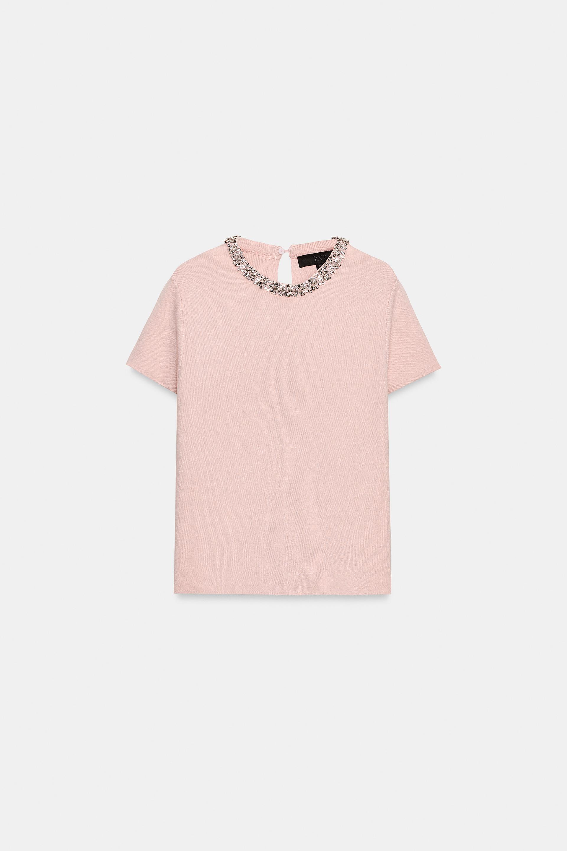 JEWEL BEAD KNIT TOP by ZARA