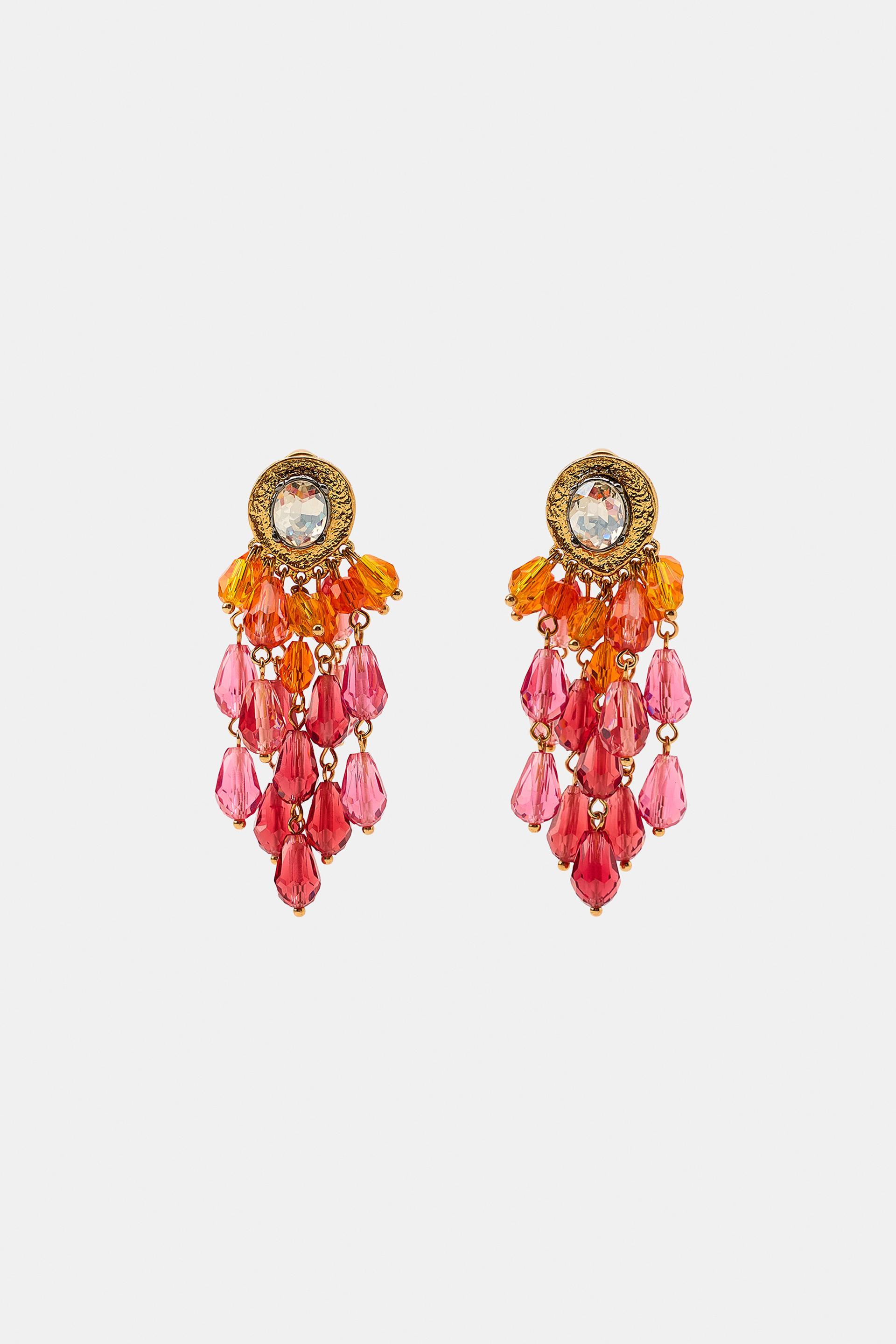 JEWEL BEADED CASCADE EARRINGS by ZARA