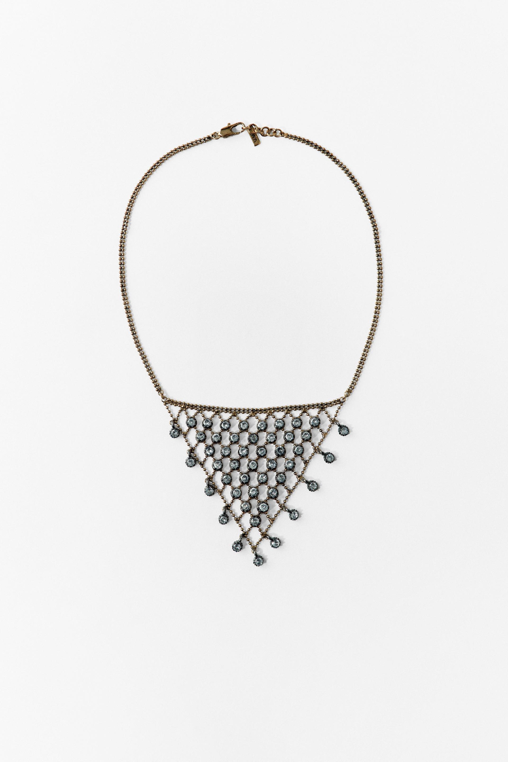 JEWELED TRIANGLE NECKLACE by ZARA