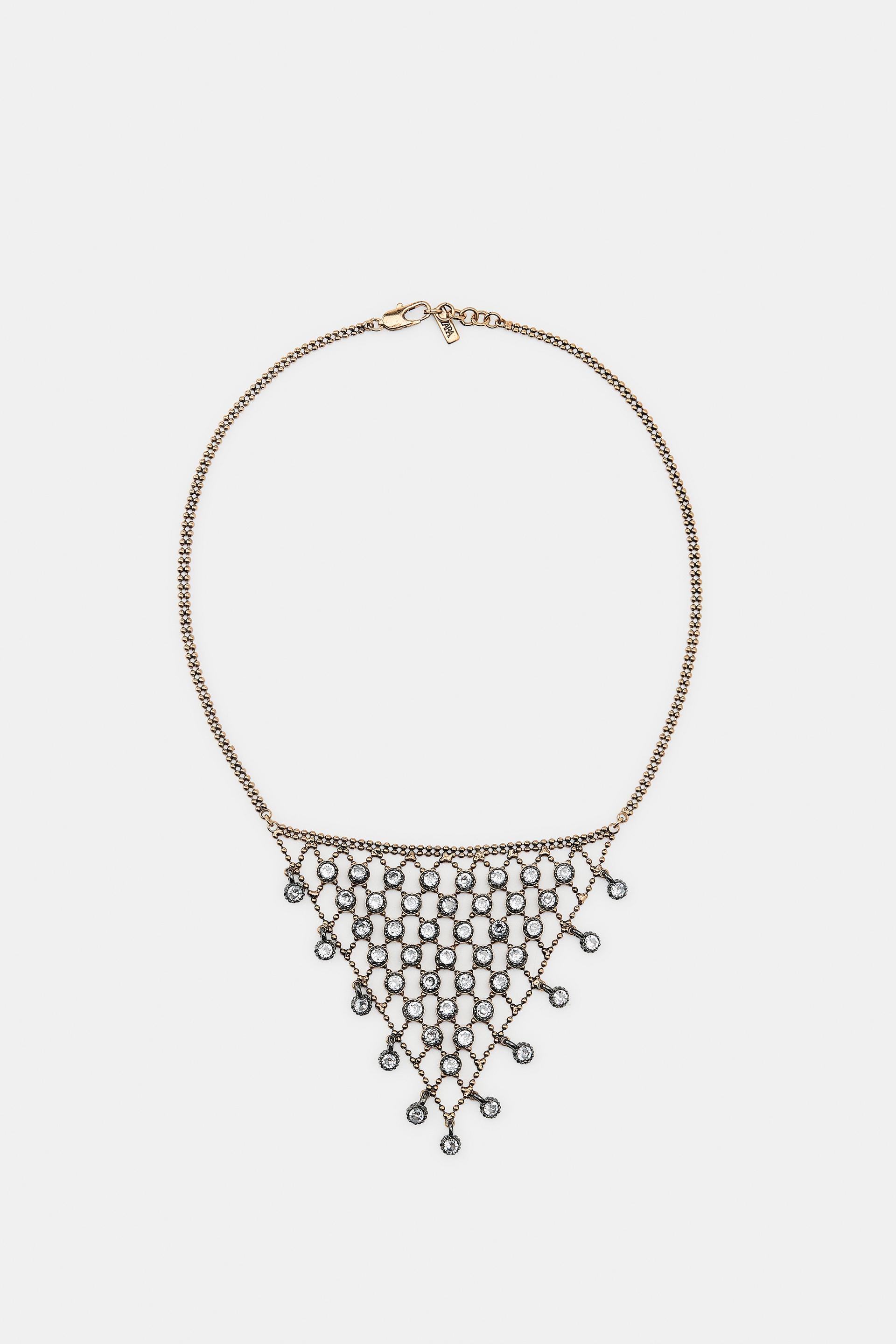 JEWELED TRIANGLE NECKLACE by ZARA
